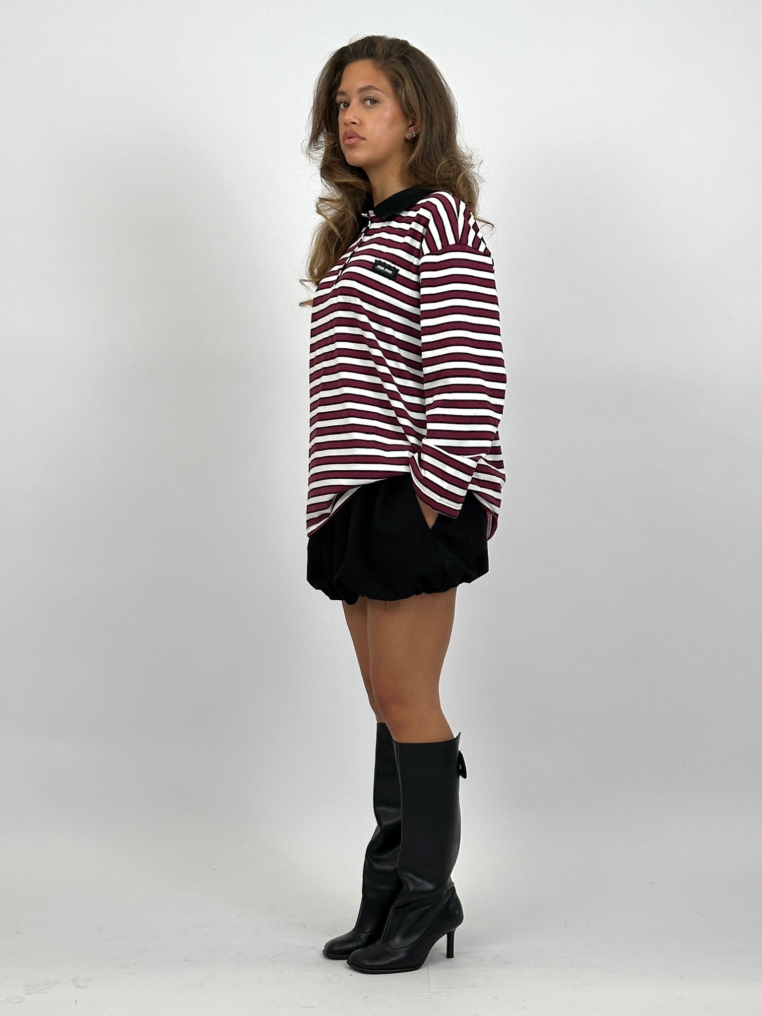 MIMI INSPIRED LONGSLEEVE BORDEAUX STRIPE