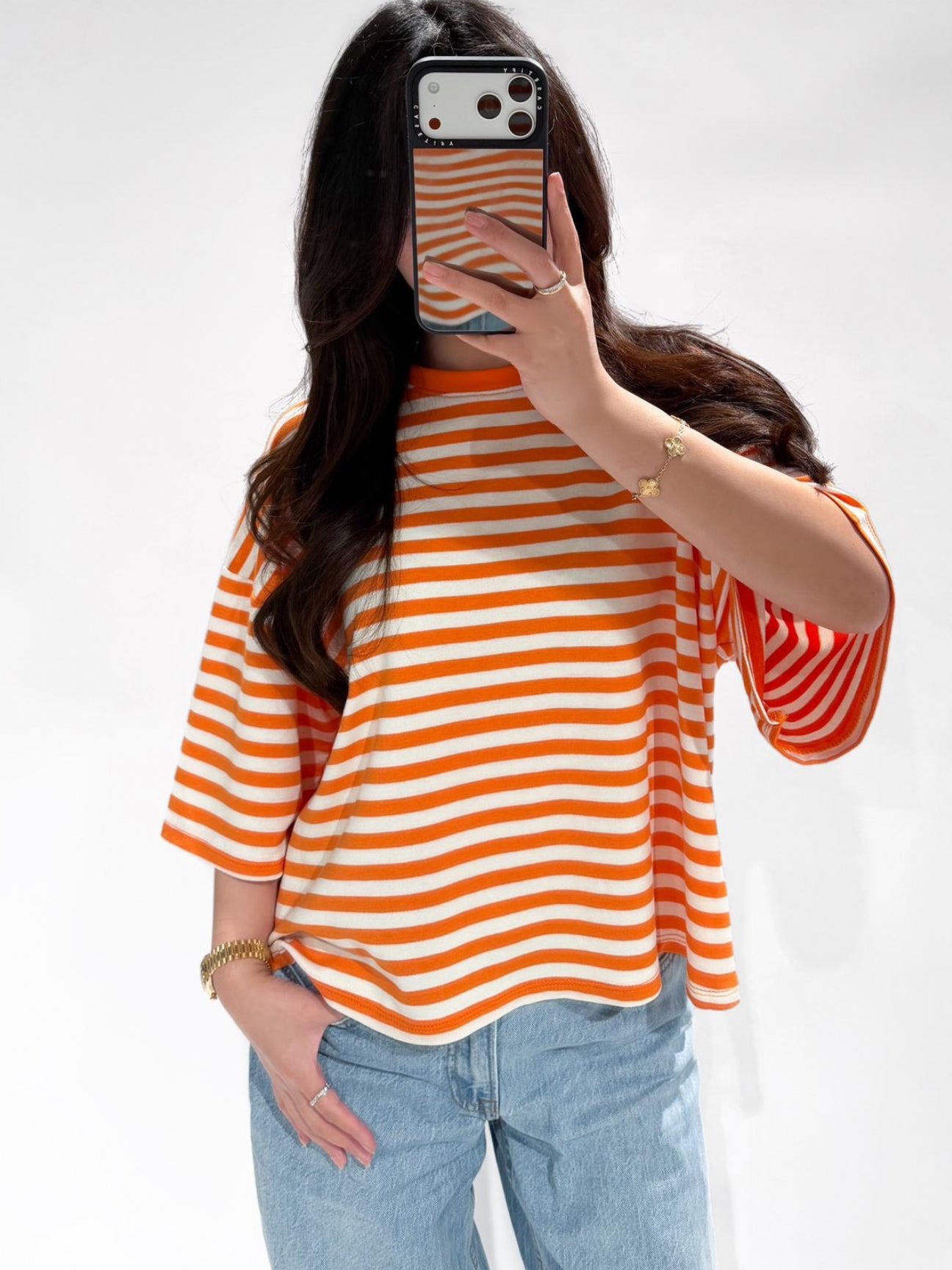 SISI STRIPED TEE ORANGE
