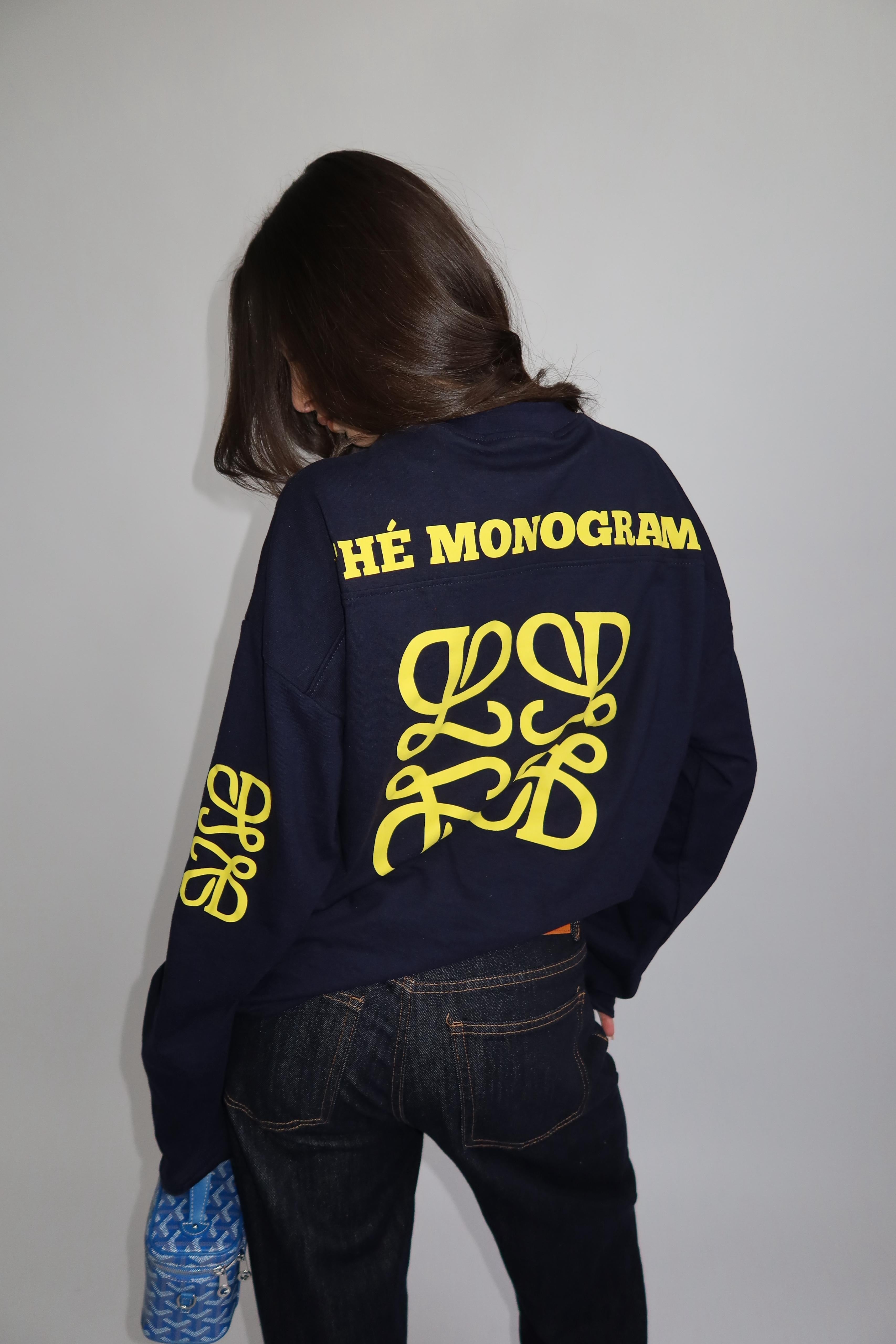 MONOGRAM LONGSLEEVE NAVY/YELLOW