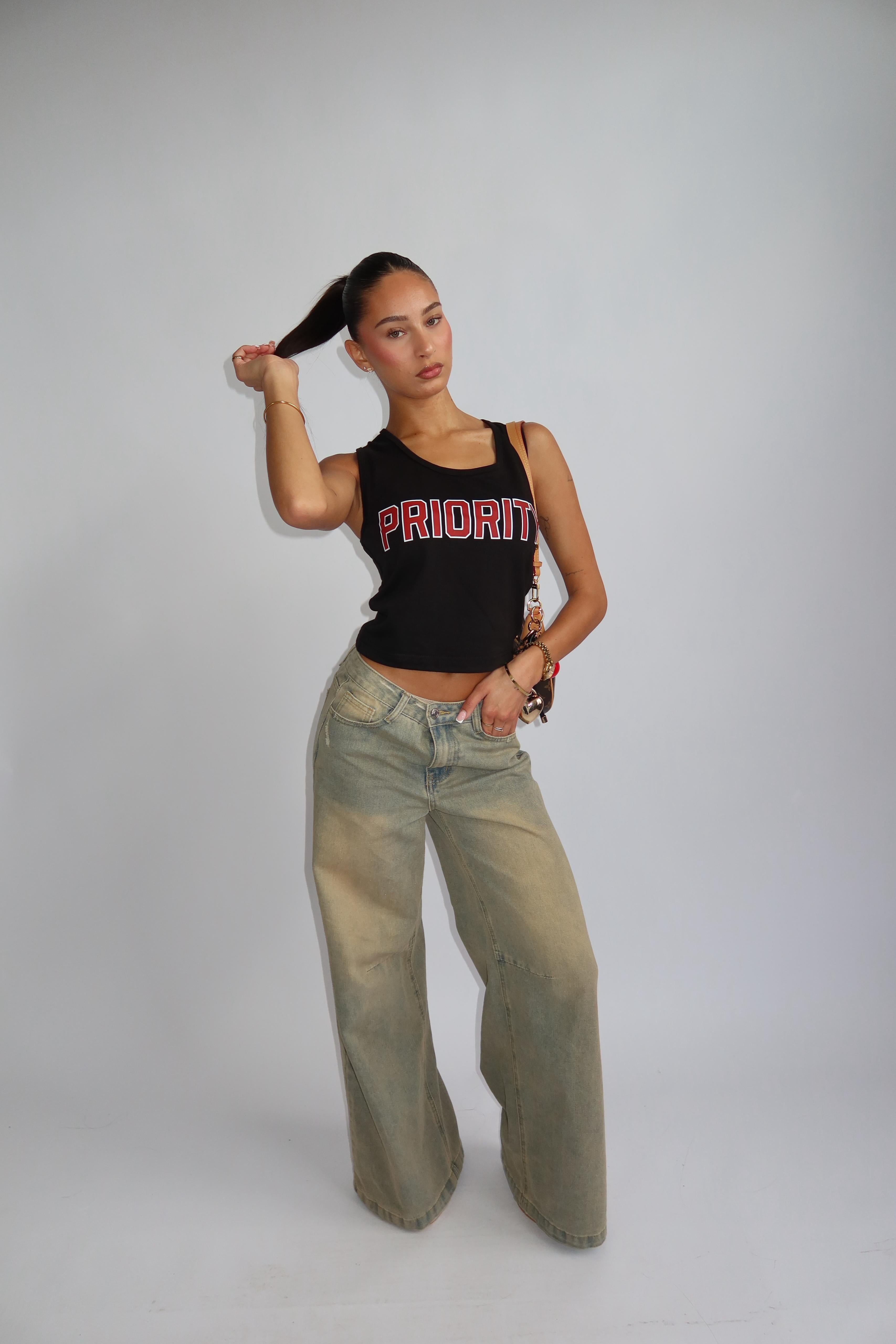 PRIORITY LOOSE TANK BLACK