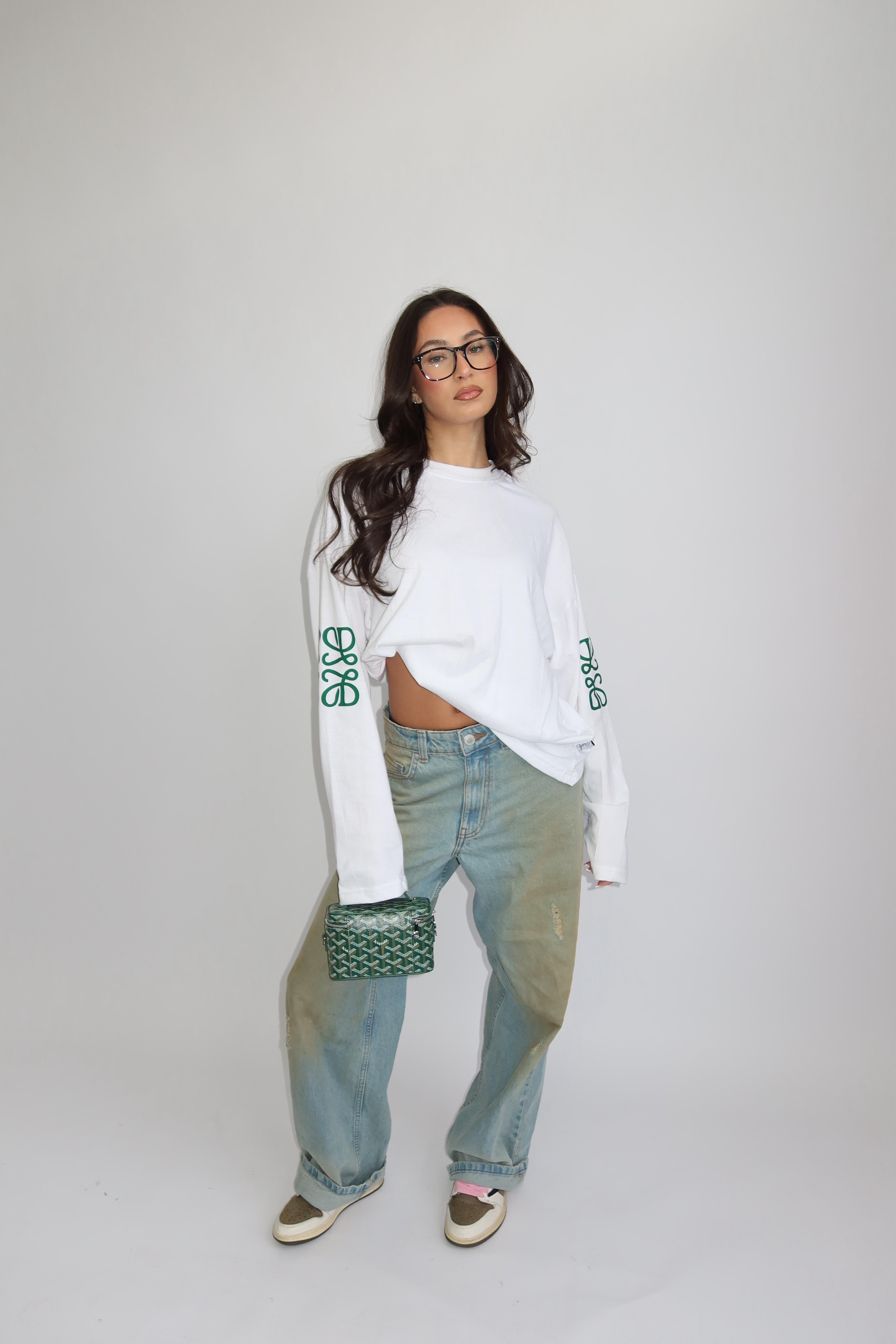MONOGRAM LONGSLEEVE WHITE/GREEN