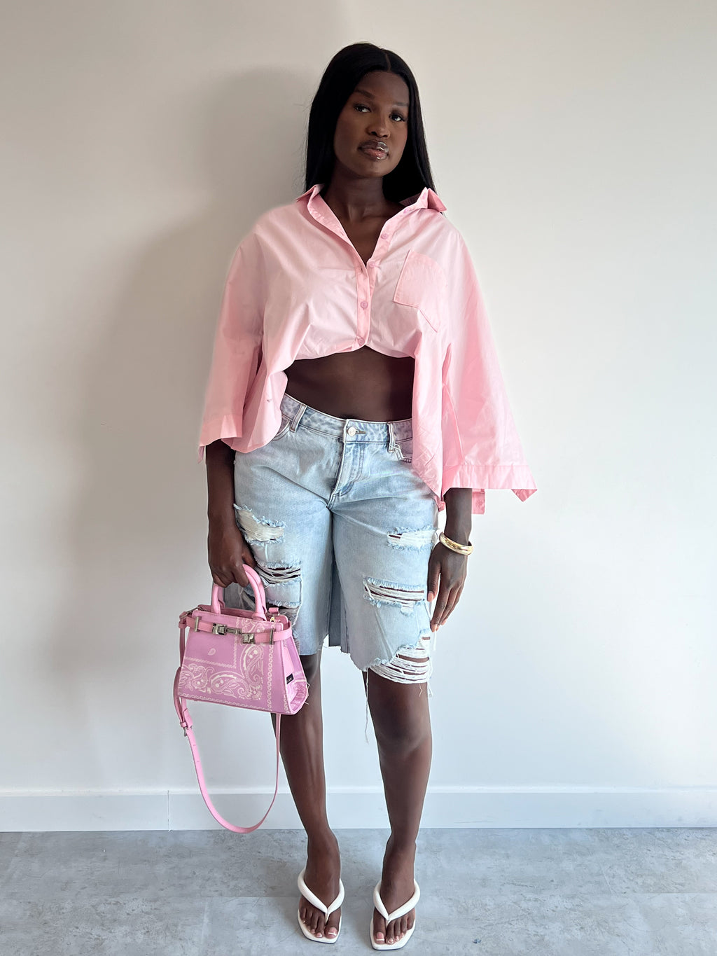OVERSIZED POCKET SHIRT PINK