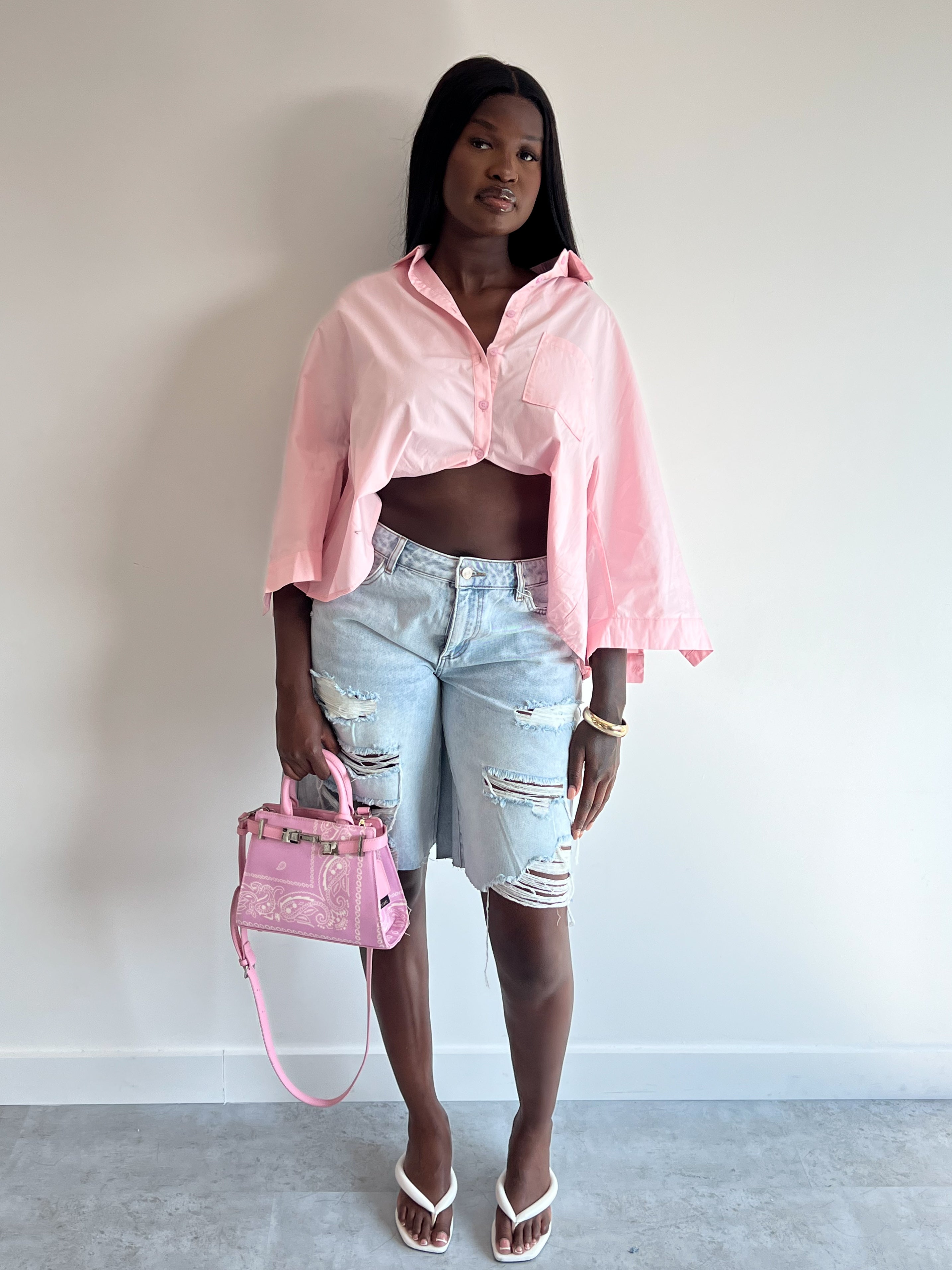 OVERSIZED POCKET SHIRT PINK