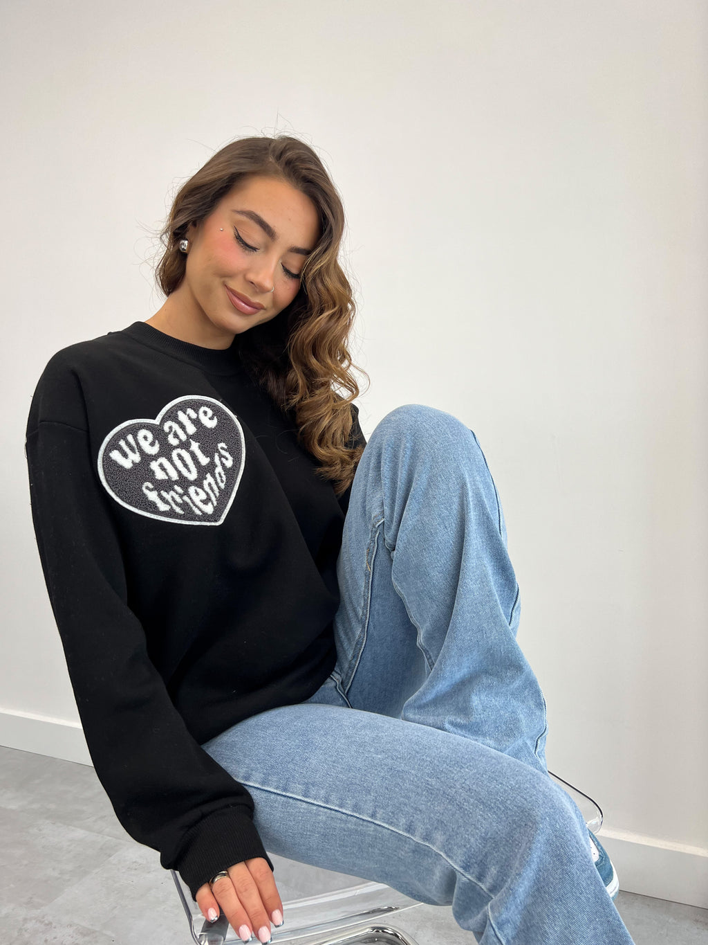 NOT FRIENDS SWEATER BLACK/GREY