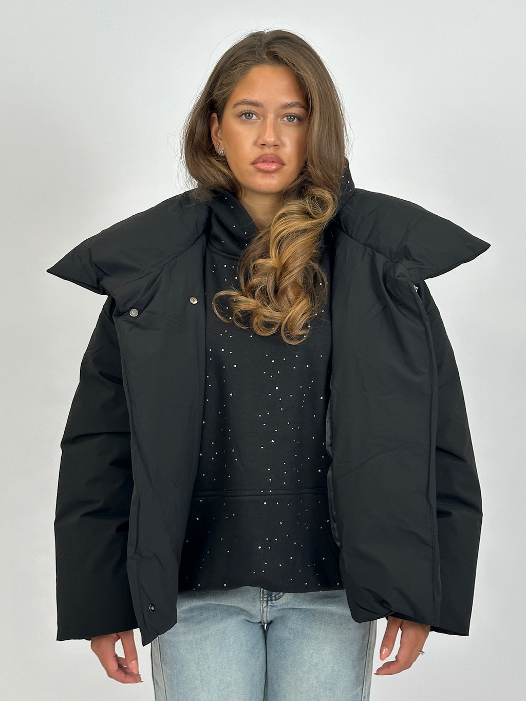 PREMIUM BIG COLLAR PUFFER BLACK