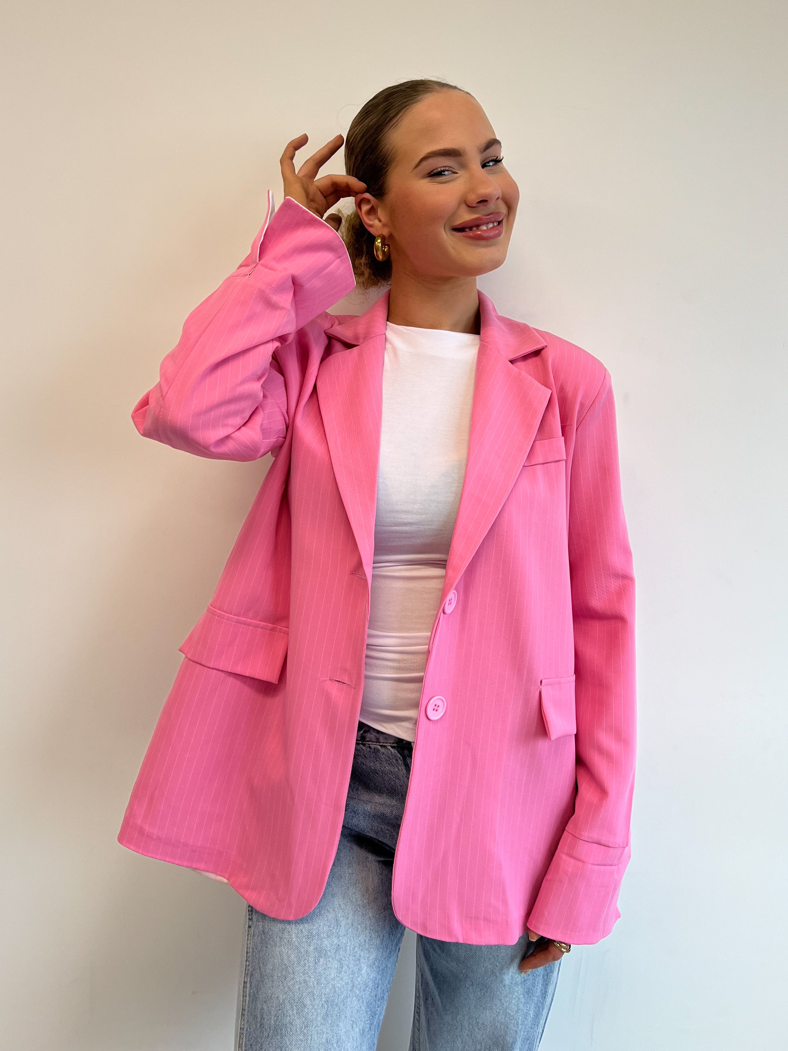 DAD BLAZER PINK STRIPE