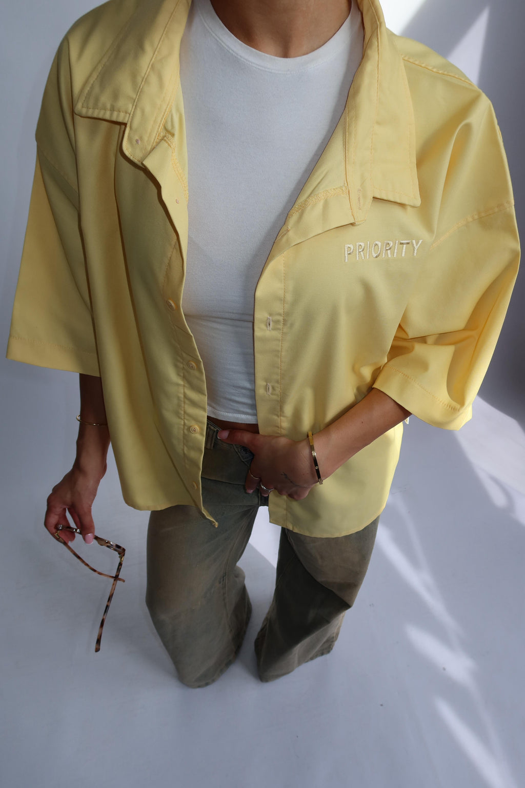 PRIORITY AMSTERDAM BOYFRIEND BLOUSE BUTTER YELLOW