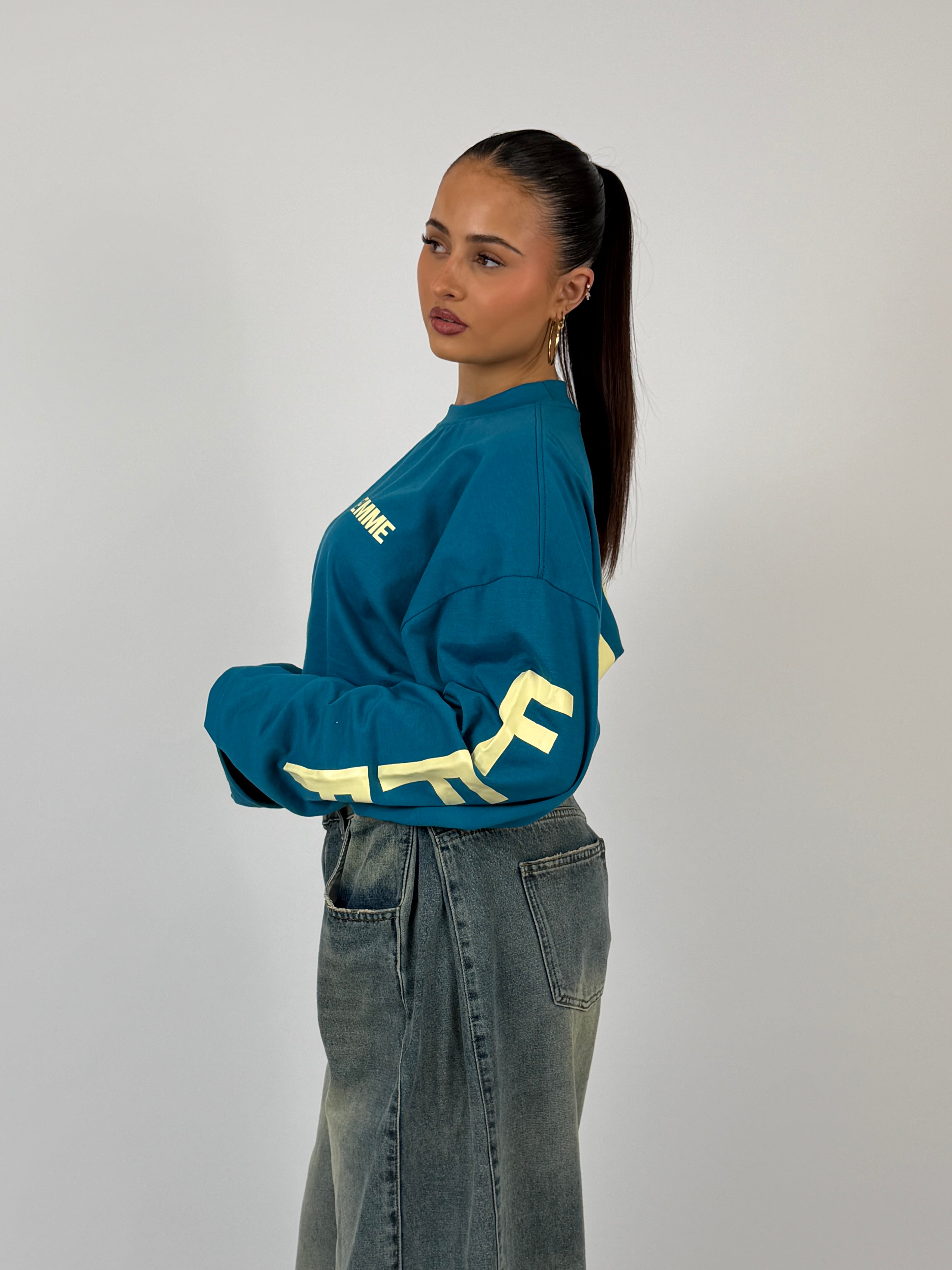 FFF LONGSLEEVE TEAL/BUTTERYELLOW