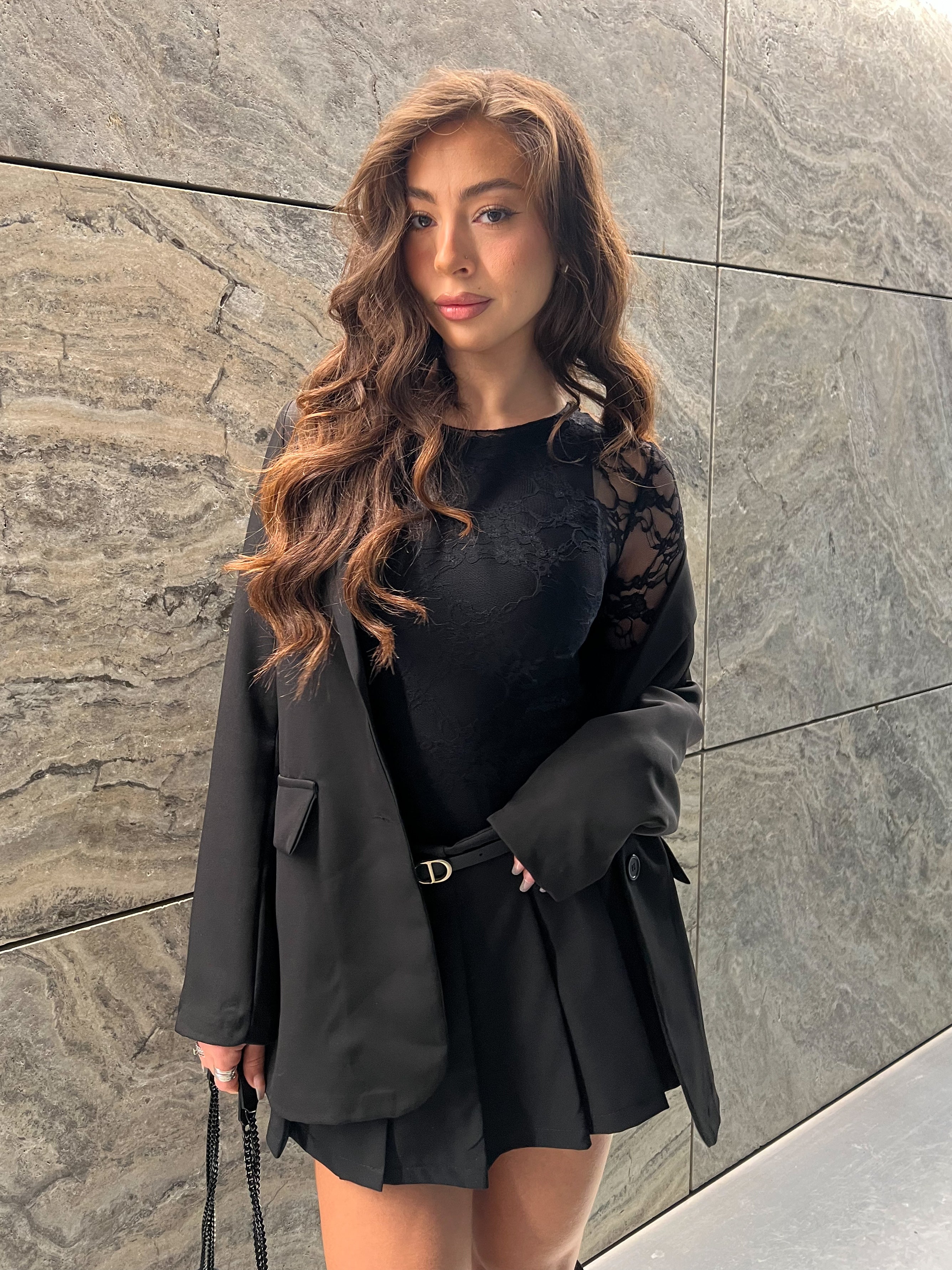 LIA PLISSE SKORT BLACK