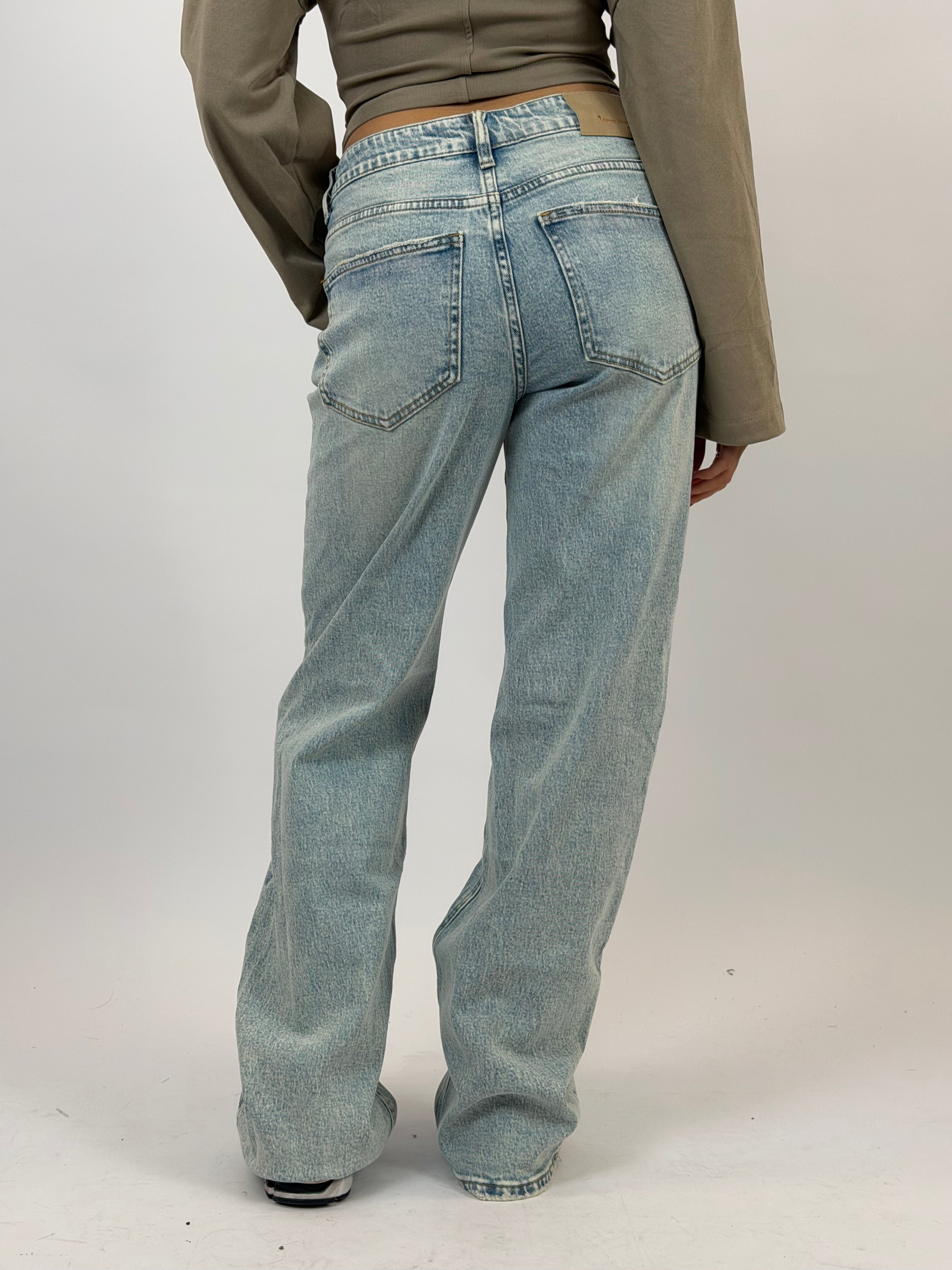 MID WAIST STRETCH WIDE LEG LIGHT BLUE