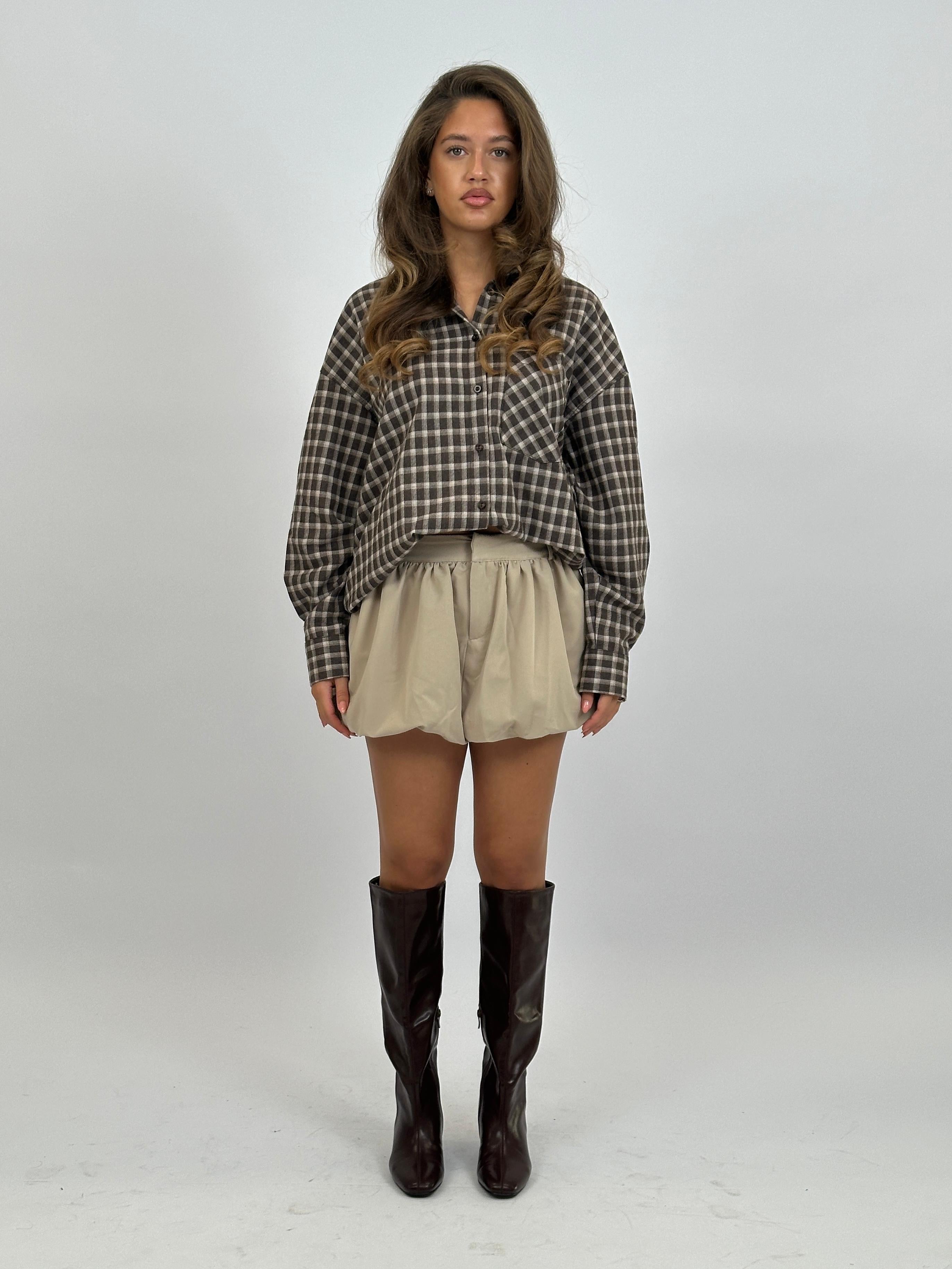 PUFFY SKORT BEIGE