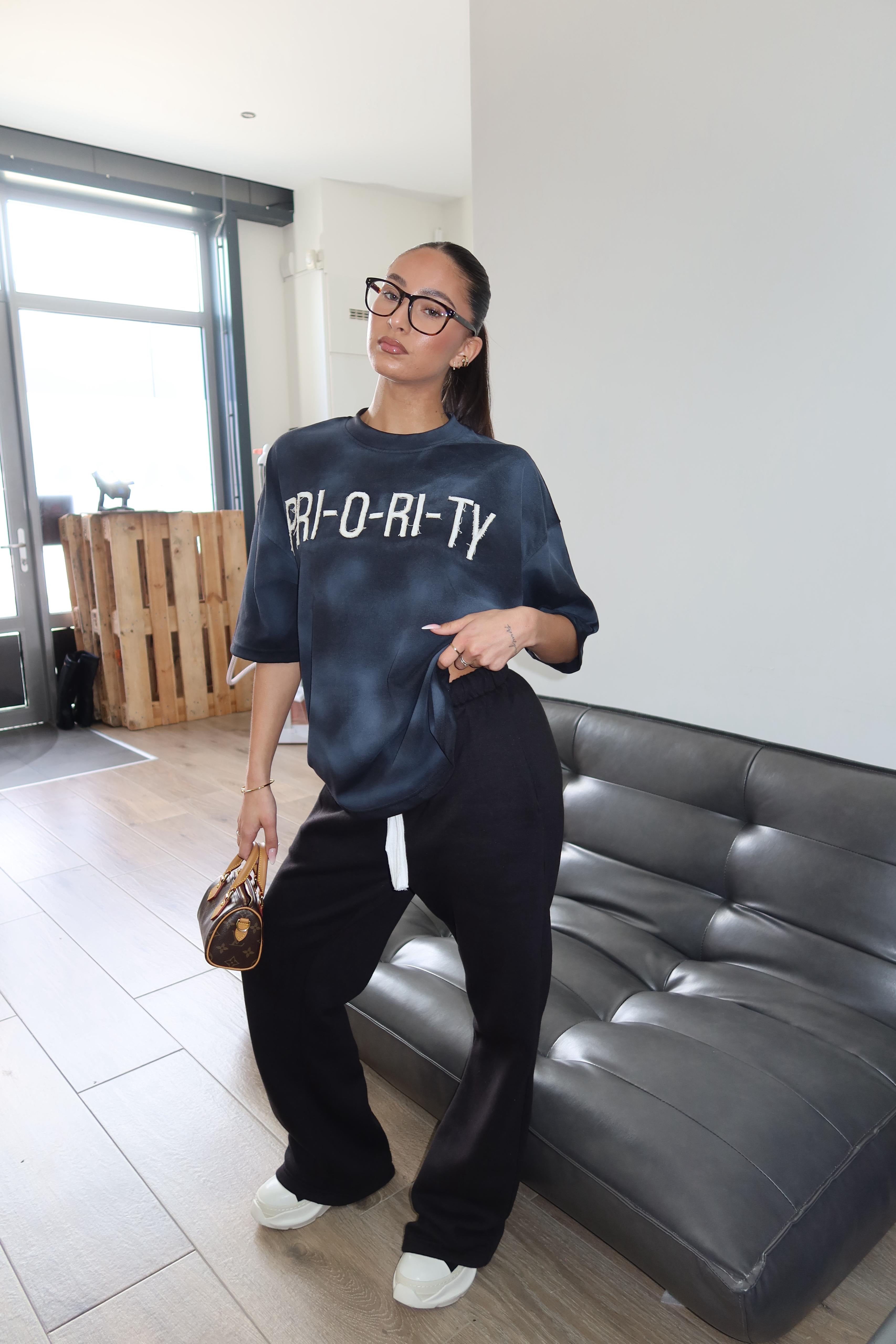 WASHED PRIOR TEE CHARCOAL