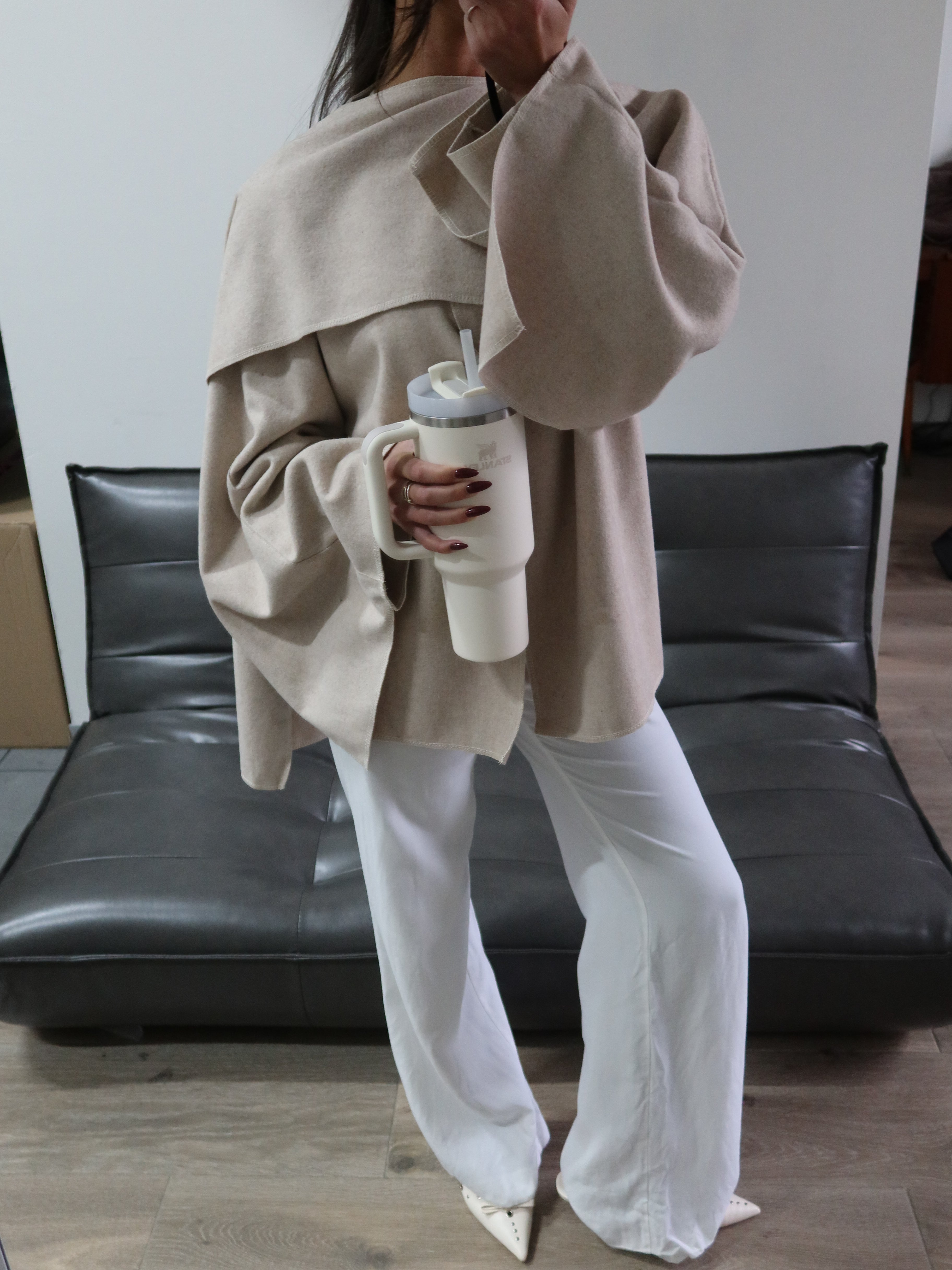 PREMIUM QUALITY SCARF JACKET VANILLA