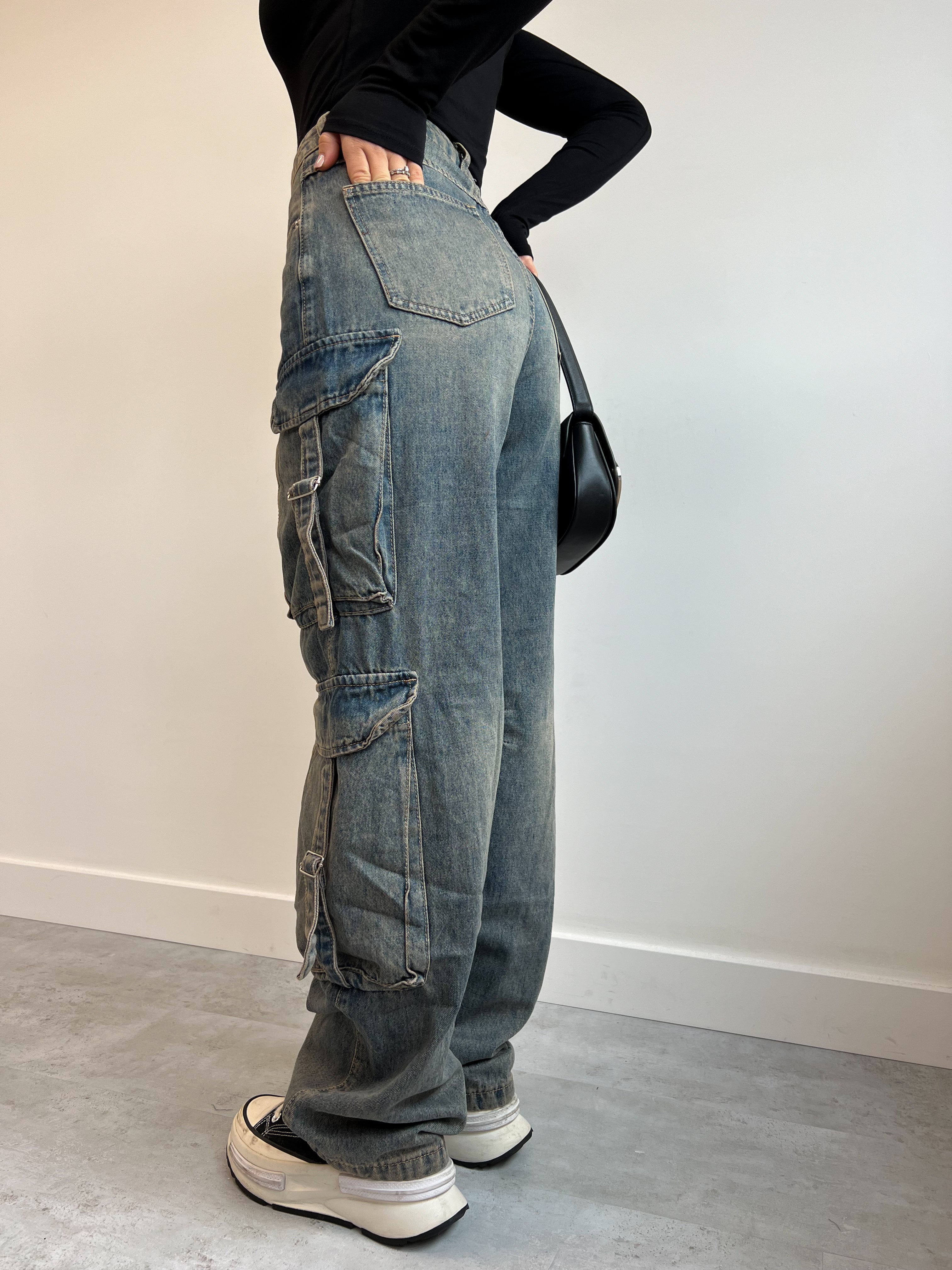 VINTAGE WASH CARGO MIT DOPPELTASCHE