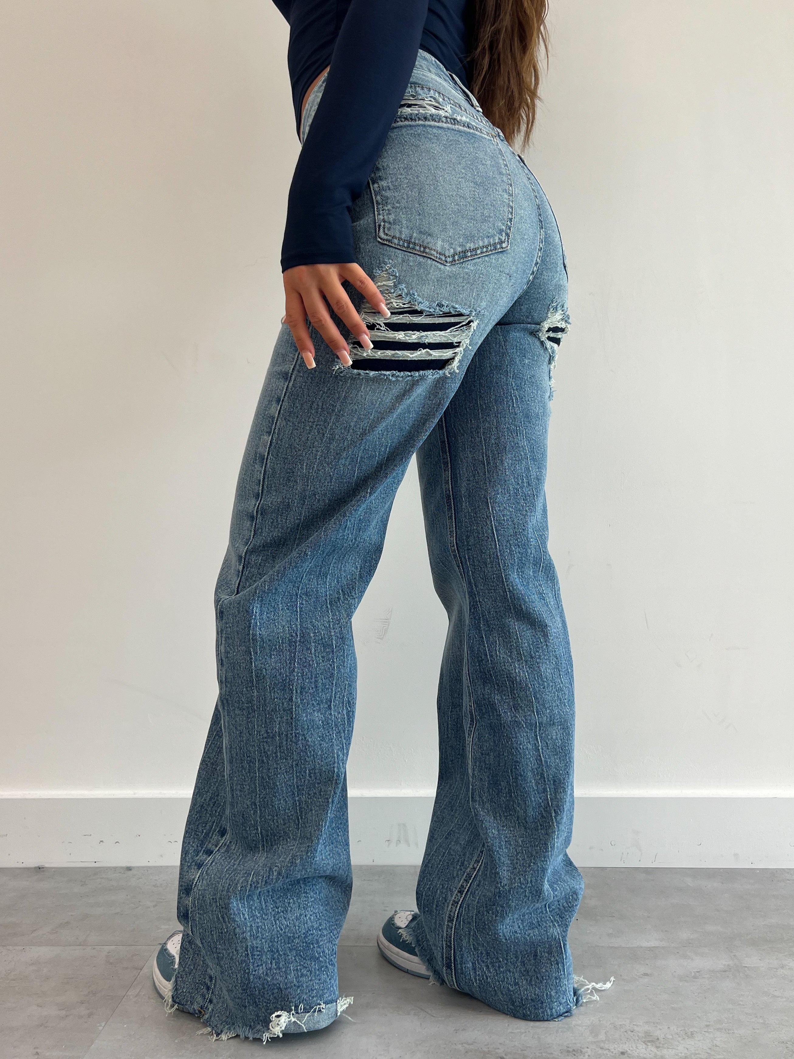DOUBLE MAISON STRETCH-JEANS BLAU