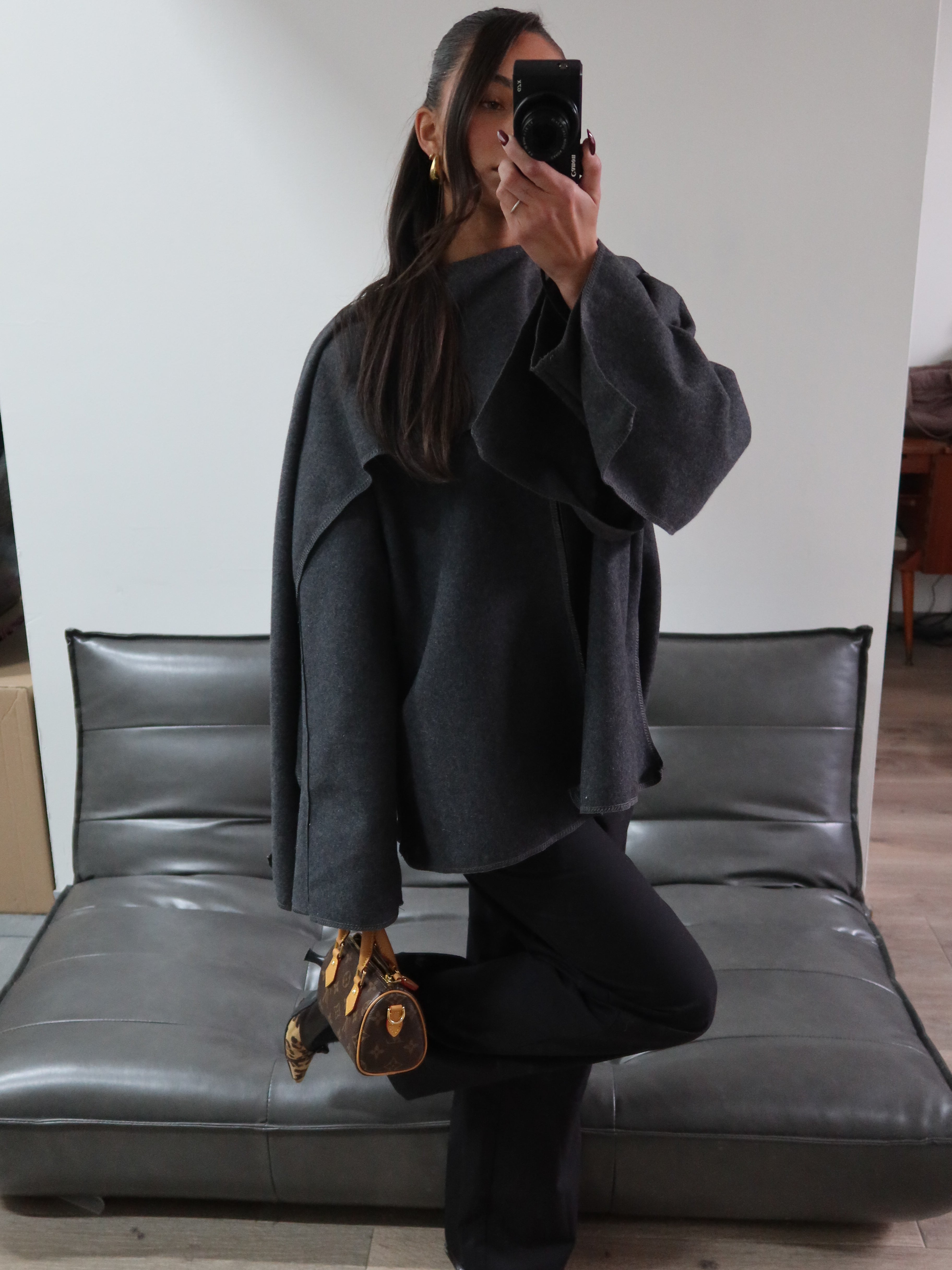 PREMIUM QUALITY SCARF JACKET GREY