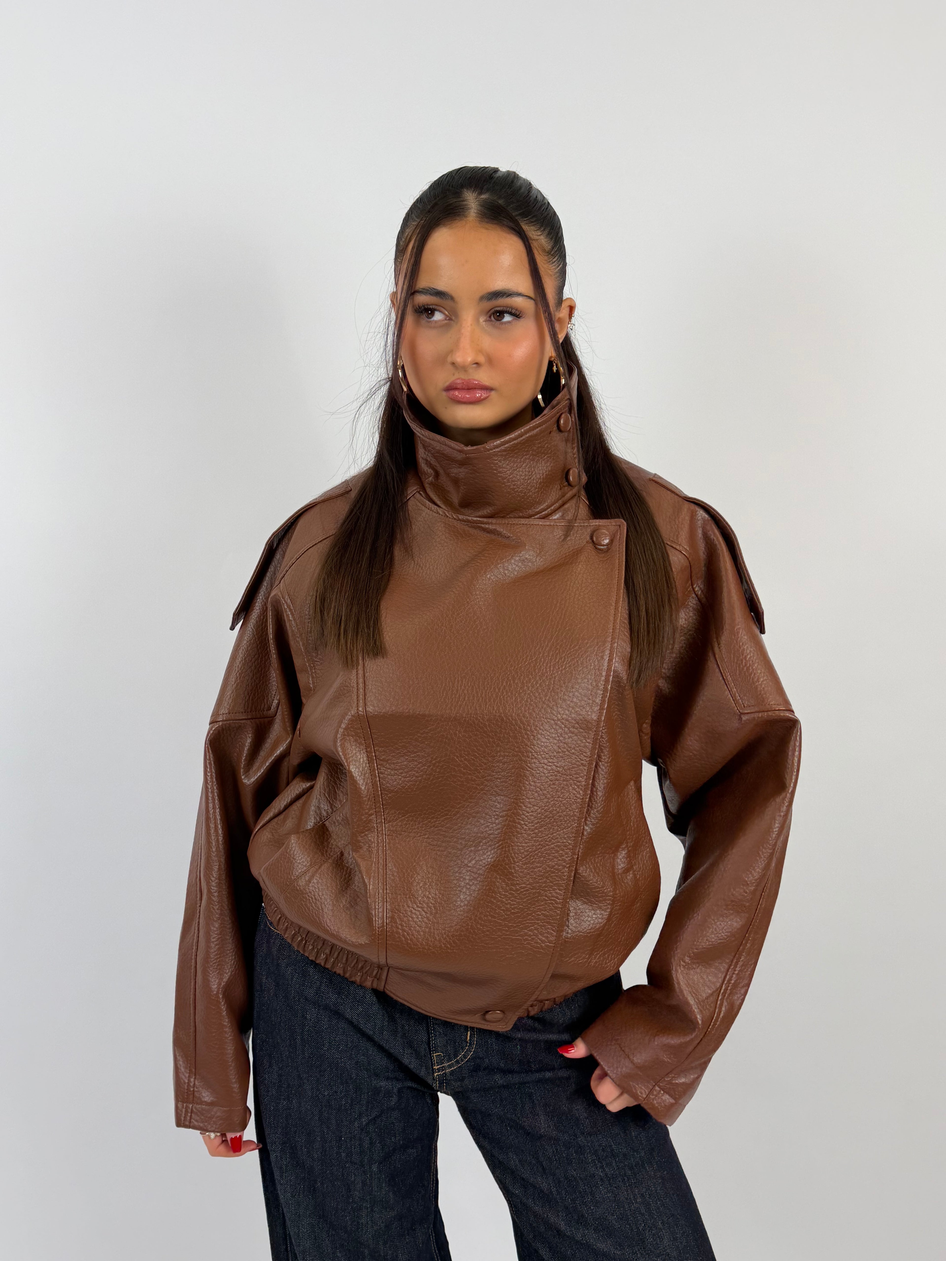 LAURENT COGNAC LEATHER JACKET