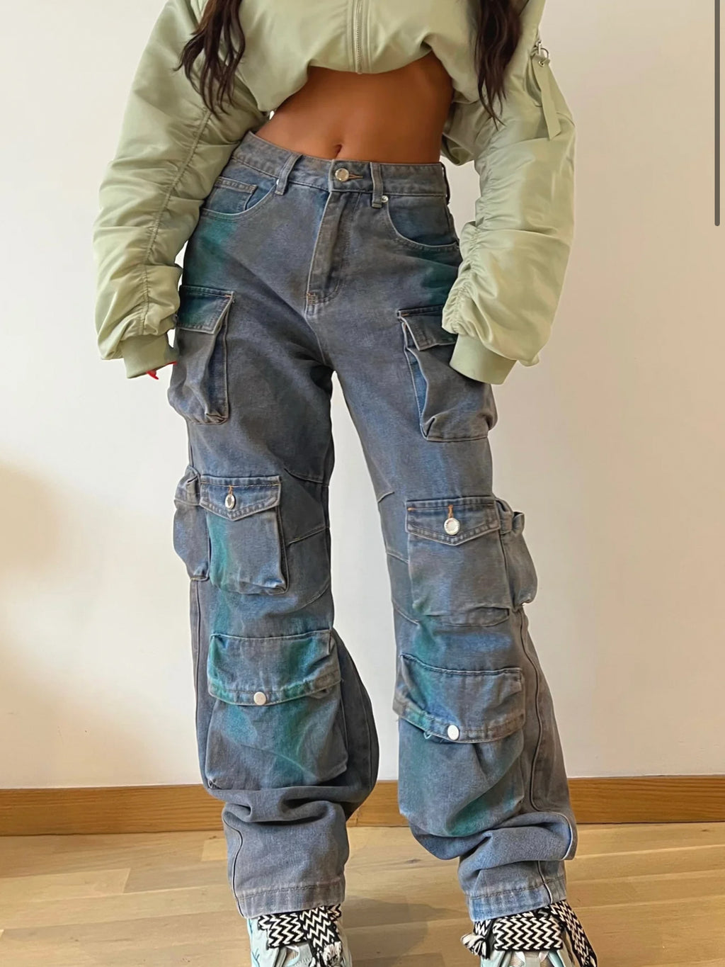 ATTICO INSPIRED MULTI POCKET CARGO GREEN