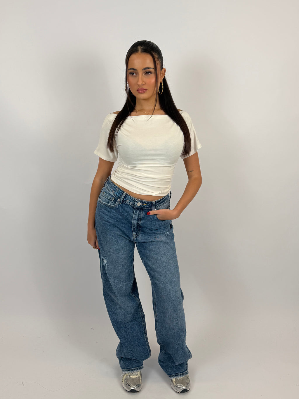 STRETCH STRAIGHT LEG MINI DISTRESS