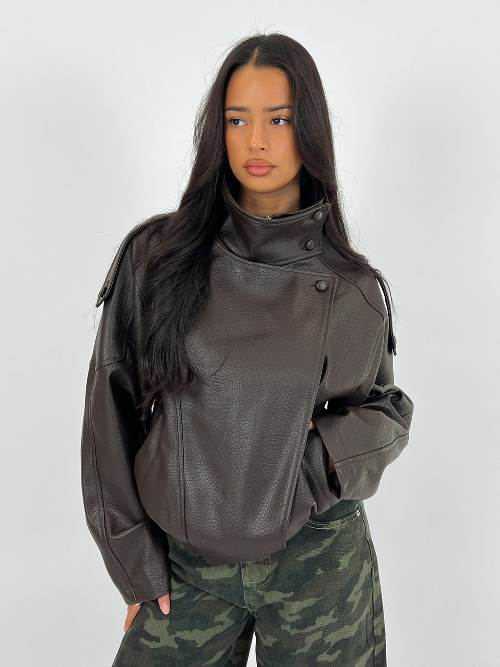 LAURENT CHOCO LEATHER JACKET