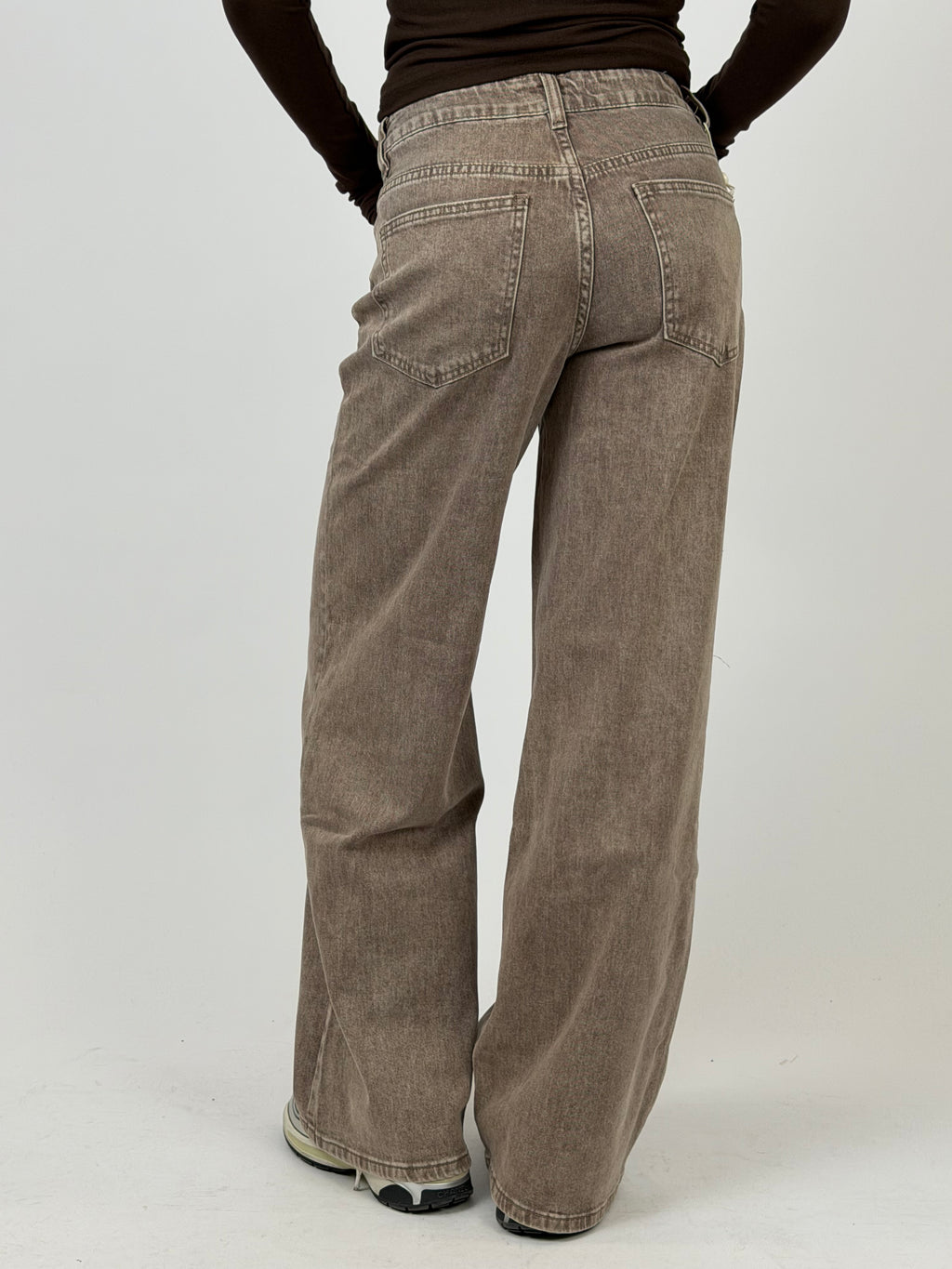 TAUPE STRETCH WIDE LEG