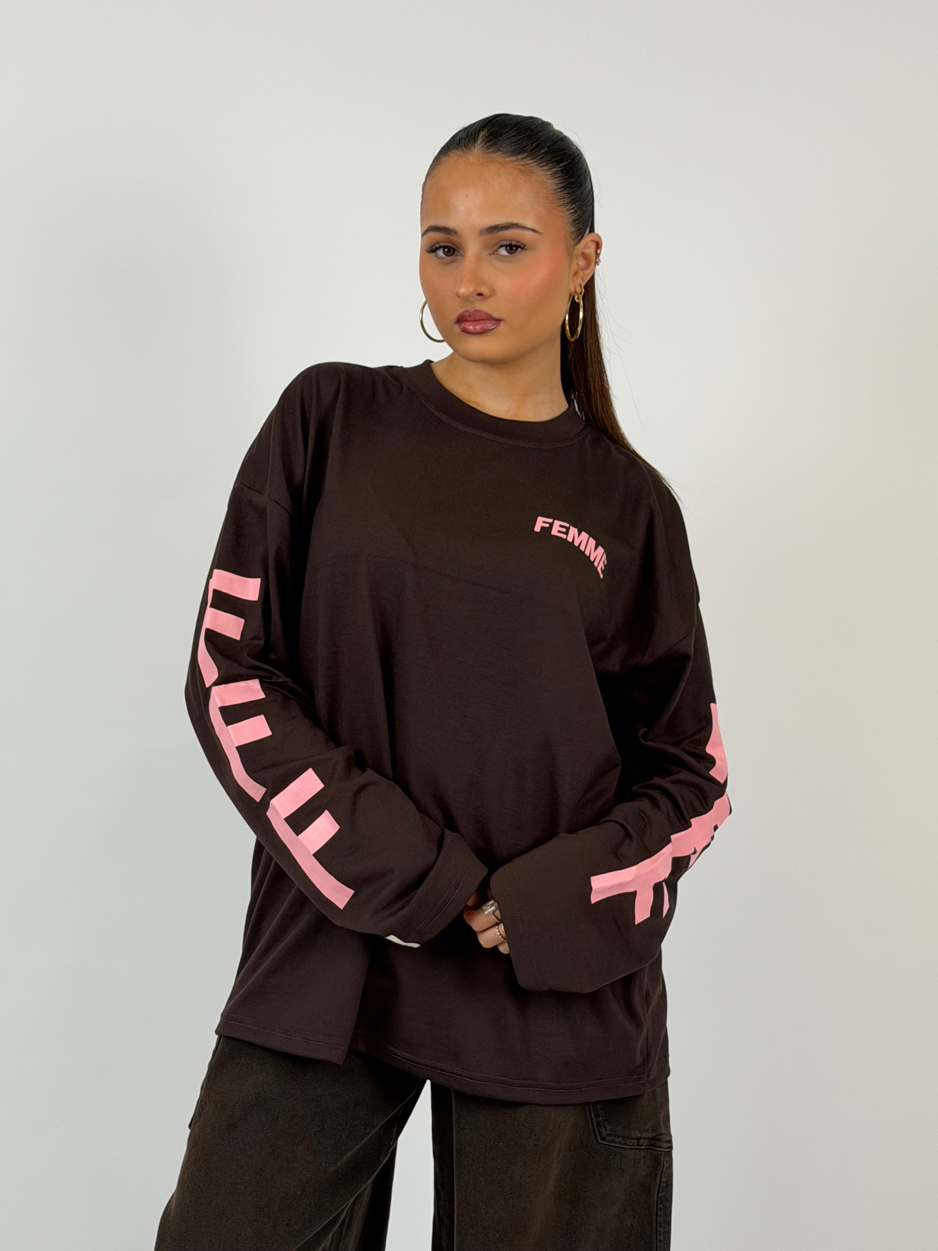 FFF LONGSLEEVE BROWN/PINK