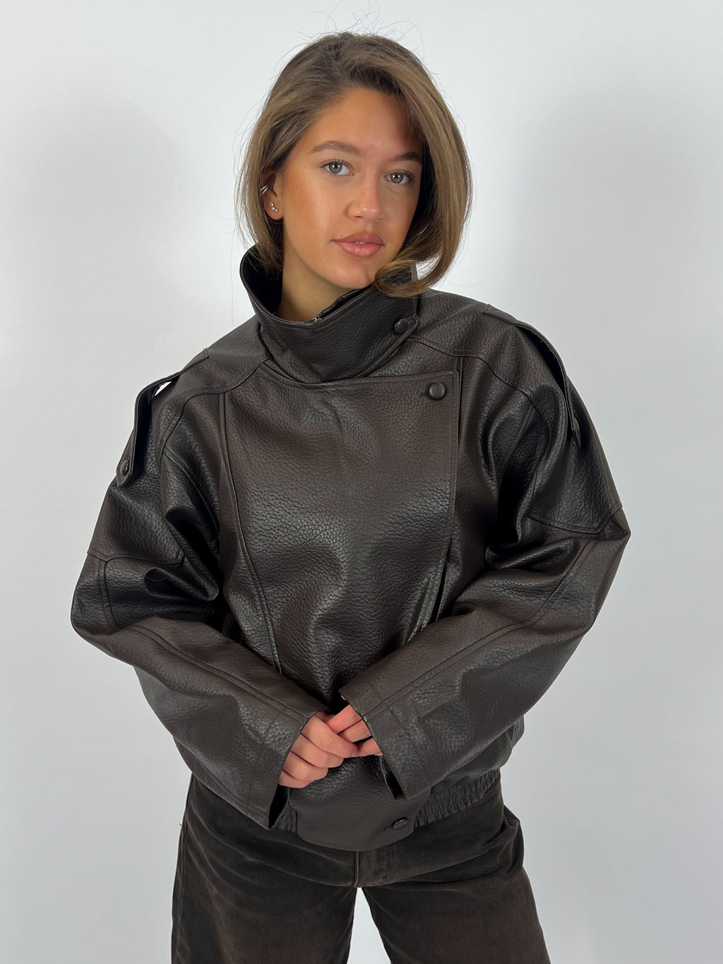 LAURENT CHOCO LEATHER JACKET