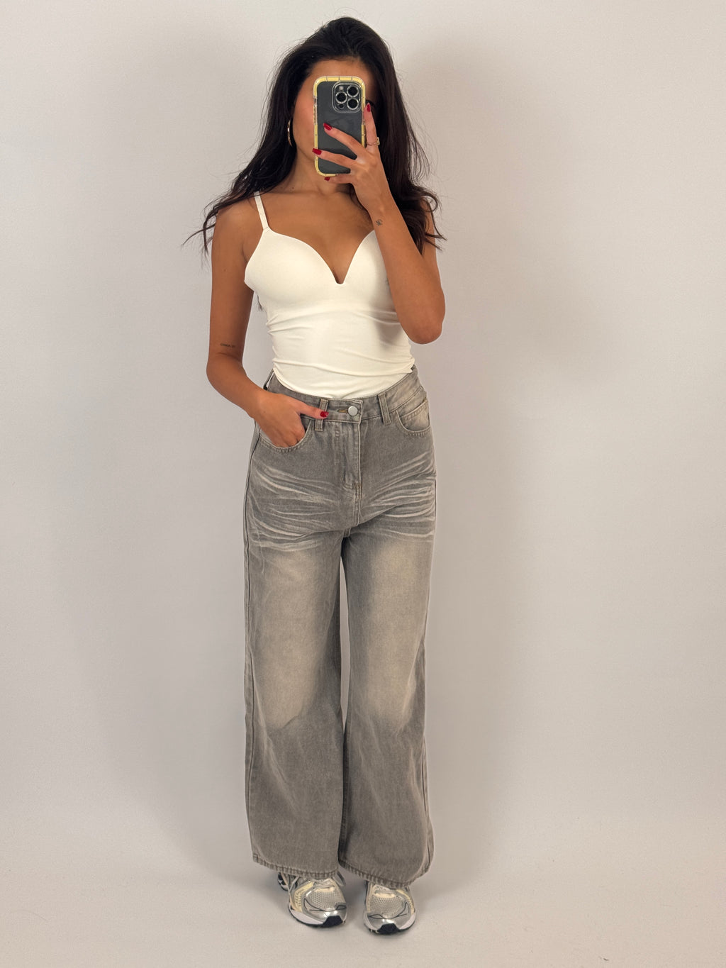PETITE JEANS GREY SIZE S