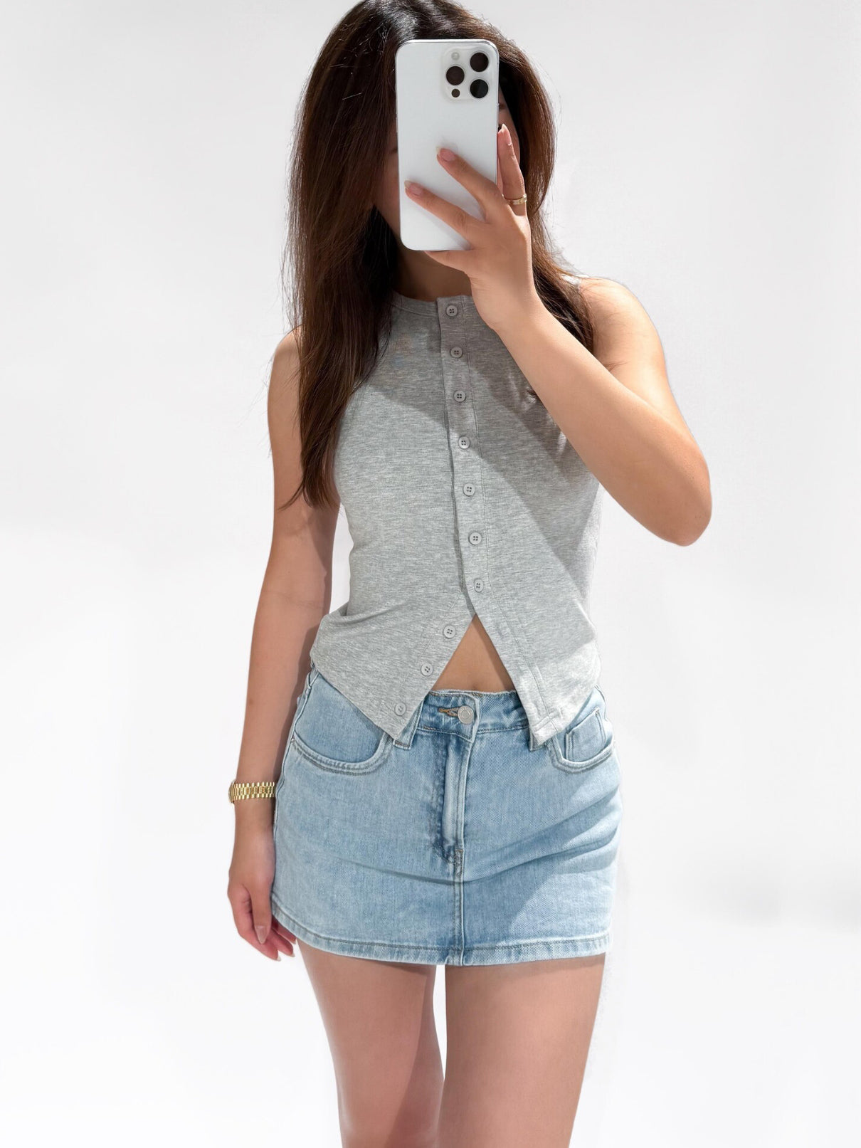 SOLANGE CARDIGAN TOP GREY