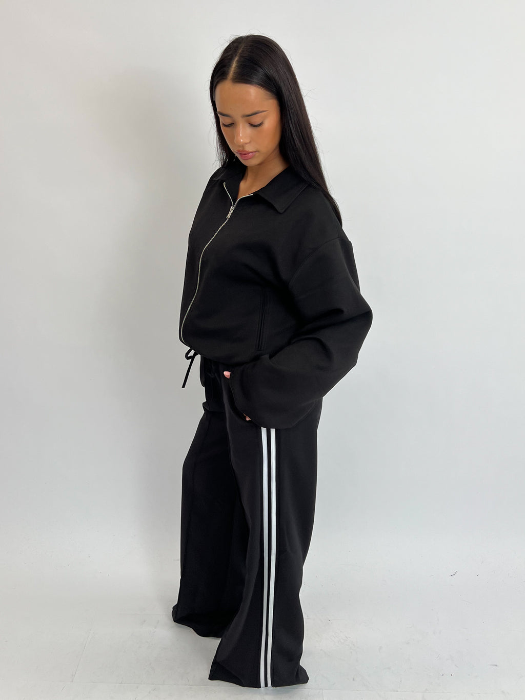 STRIPED PANTALON JOGGER BLACK
