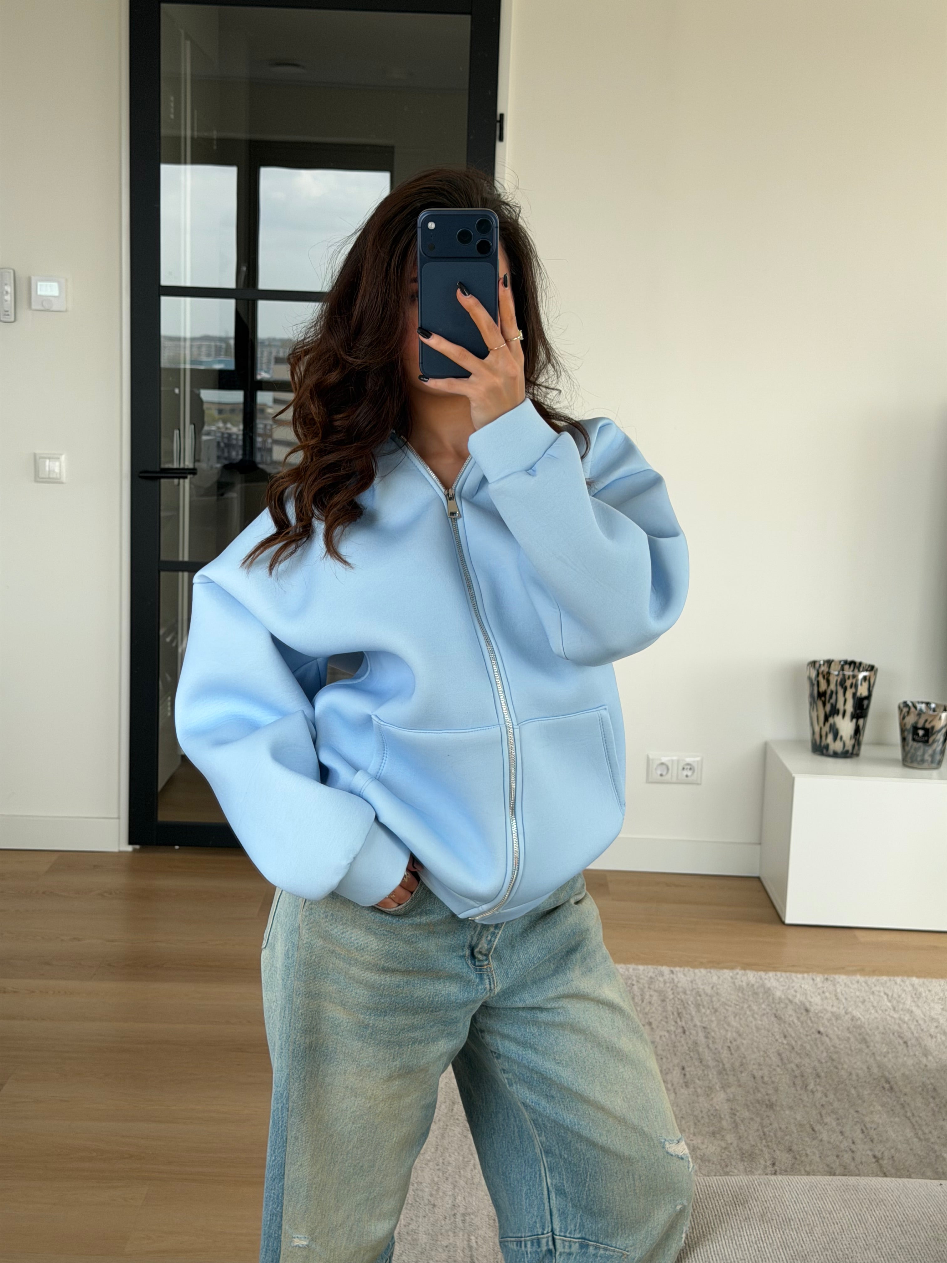 SCUBA ZIP UP BABY BLUE