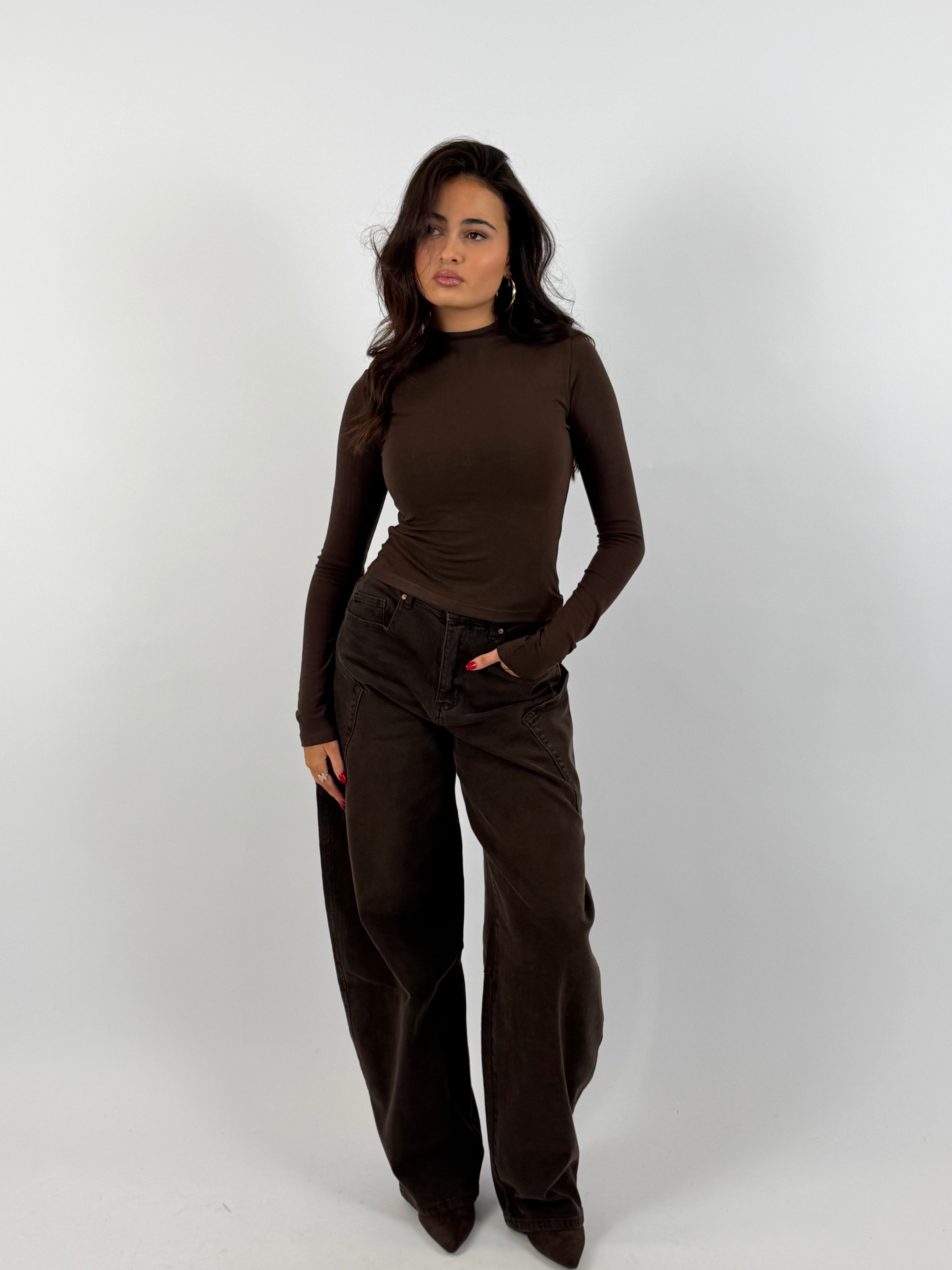 BALLOON FIT STRETCH CARGO CHOCO