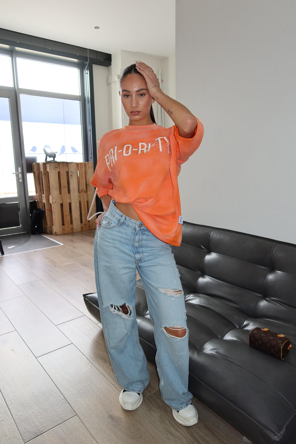 WASHED PRIOR TEE ORANGE