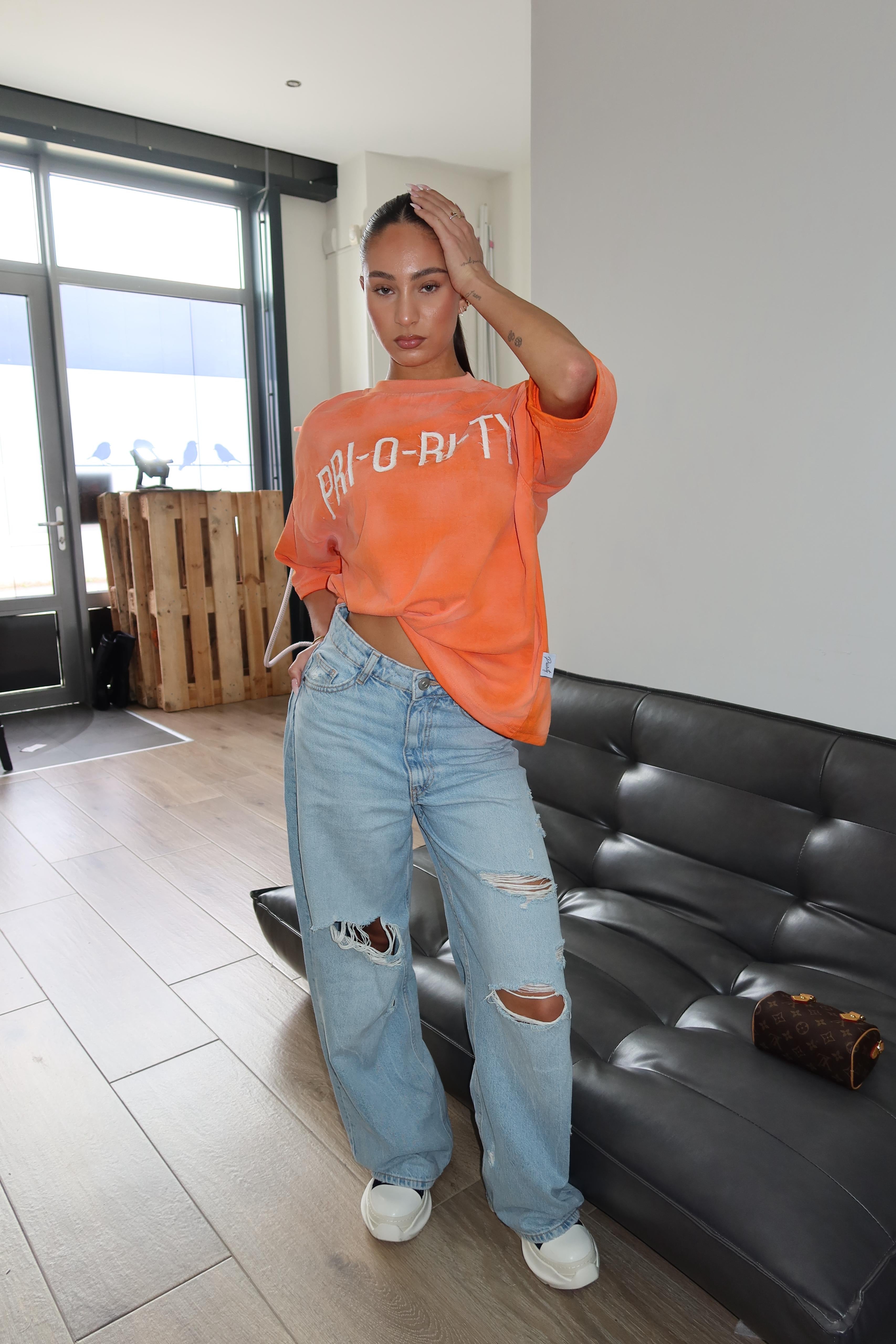 WASHED PRIOR TEE ORANGE