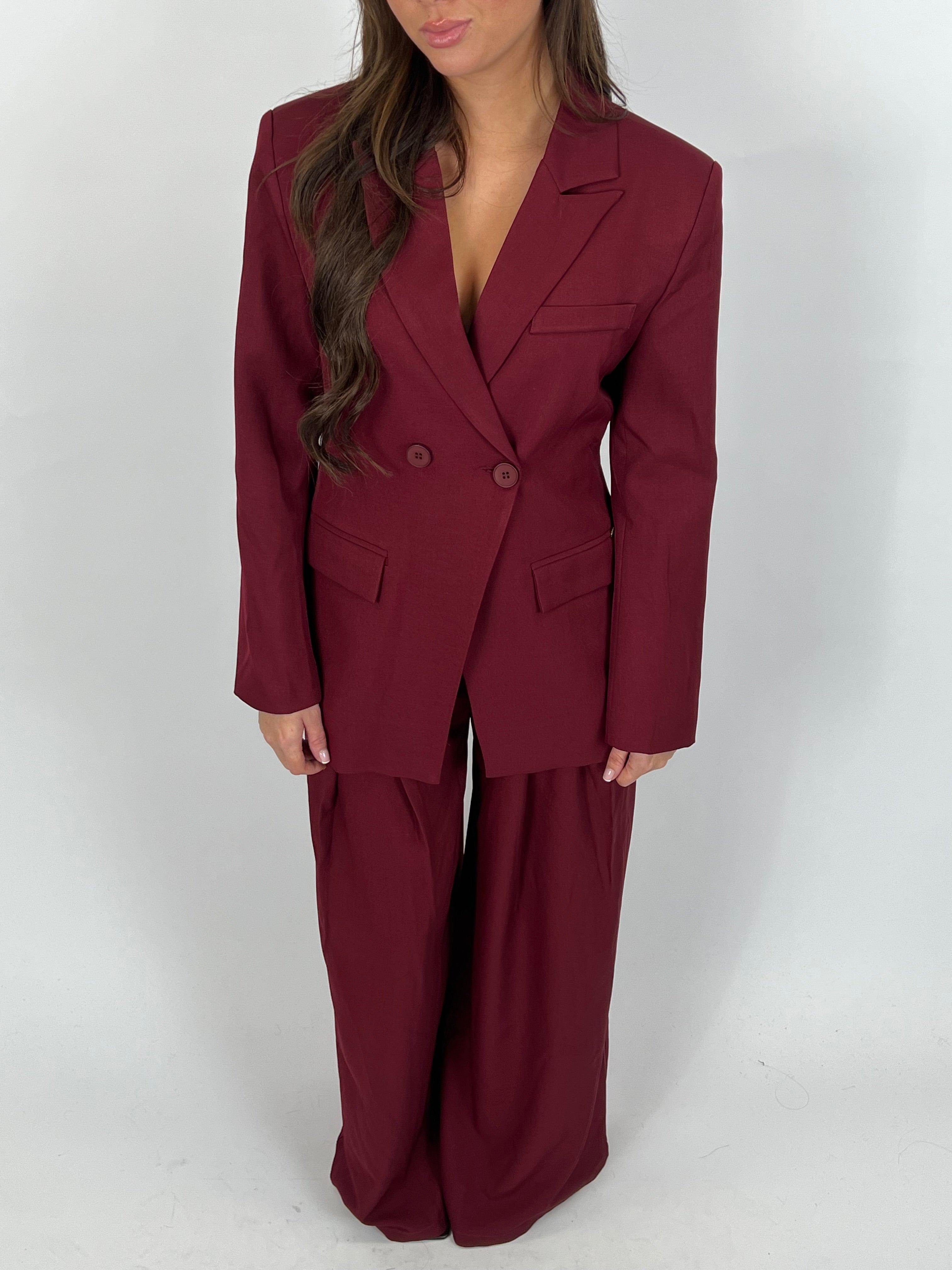 PREMIUM OVERLAP BLAZER BORDEAUX 2.0