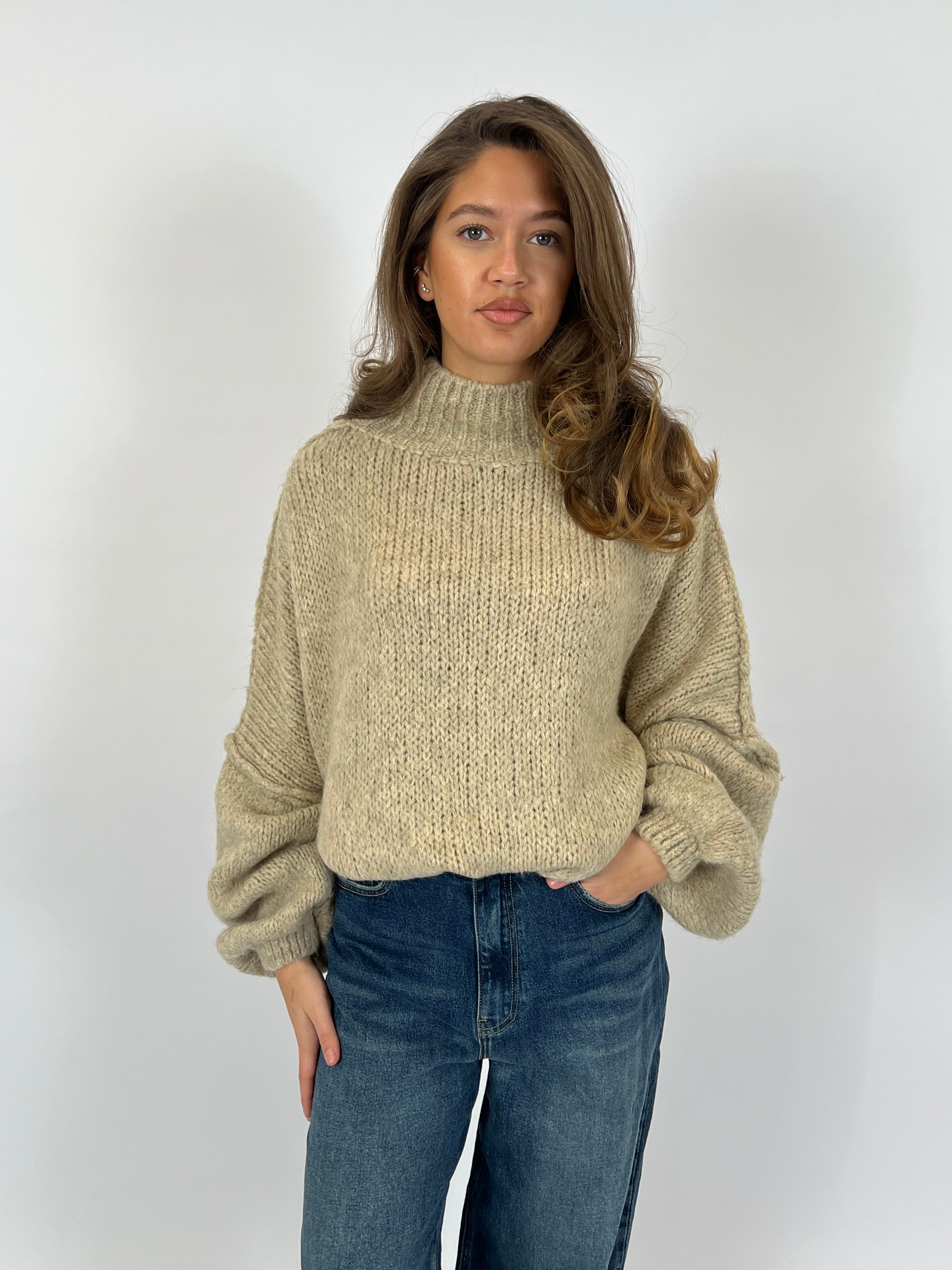 BIG WOOL KNIT TAUPE