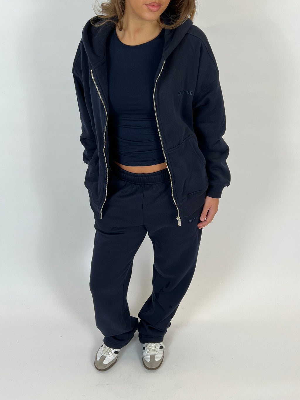 REDEFINED OVERSIZED ZIP VEST NAVY