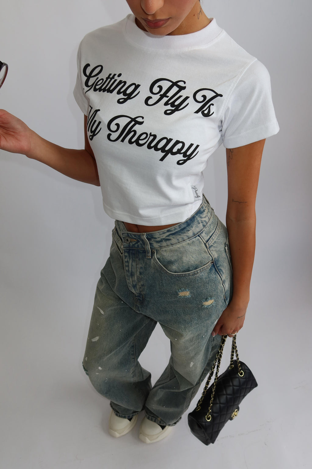 GETTING FLY BABY TEE WHITE