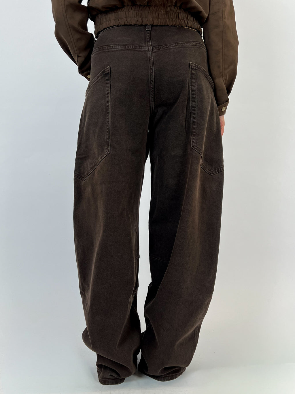 BALLOON FIT STRETCH CARGO CHOCO