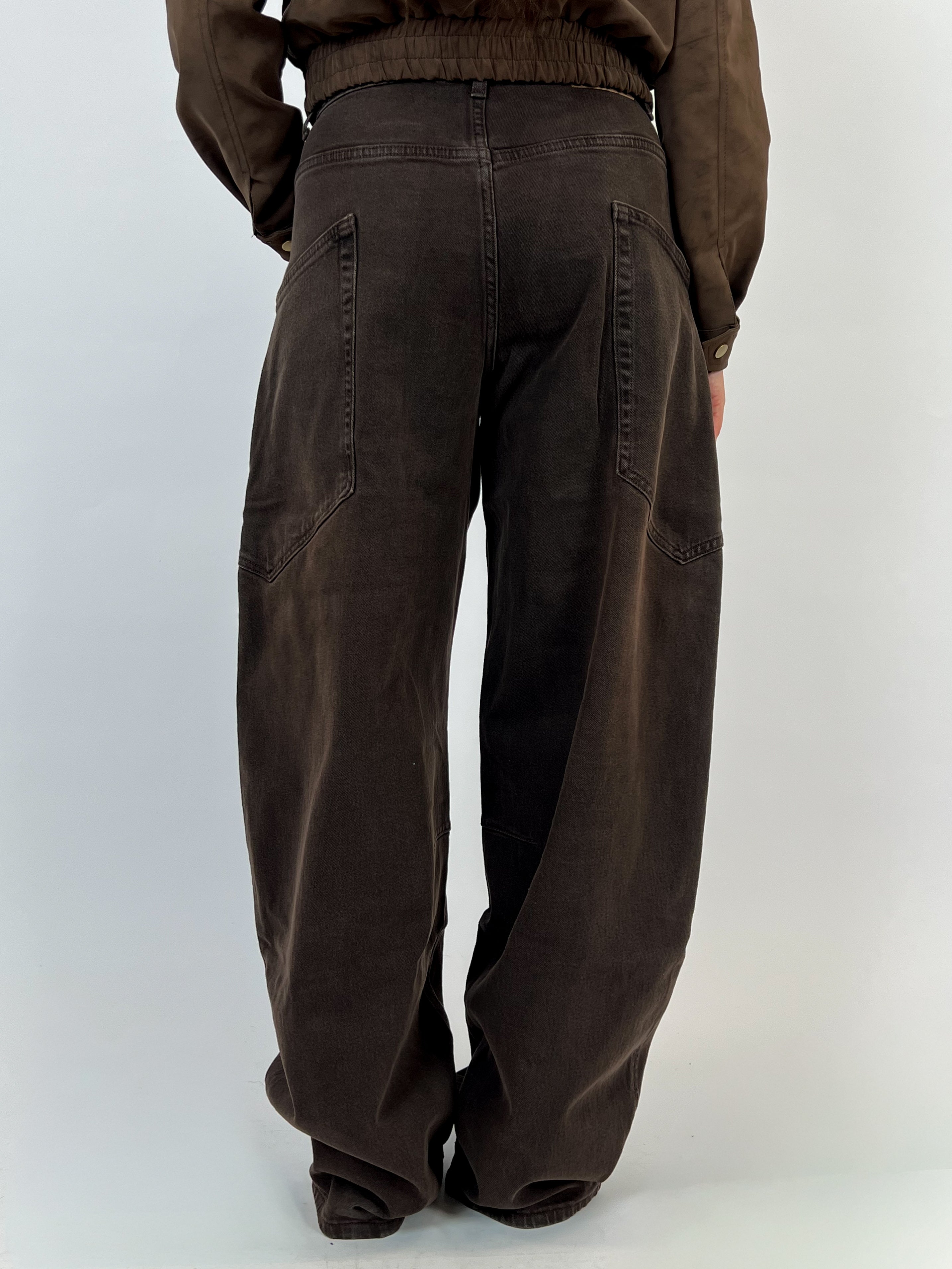 BALLOON FIT STRETCH CARGO CHOCO