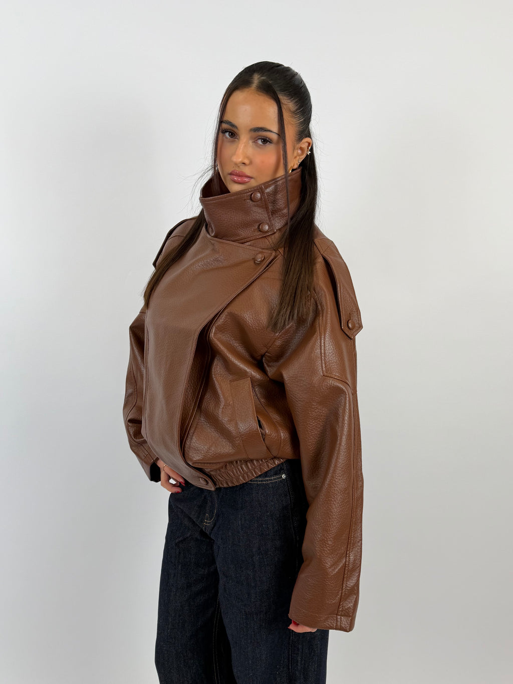 LAURENT COGNAC LEATHER JACKET