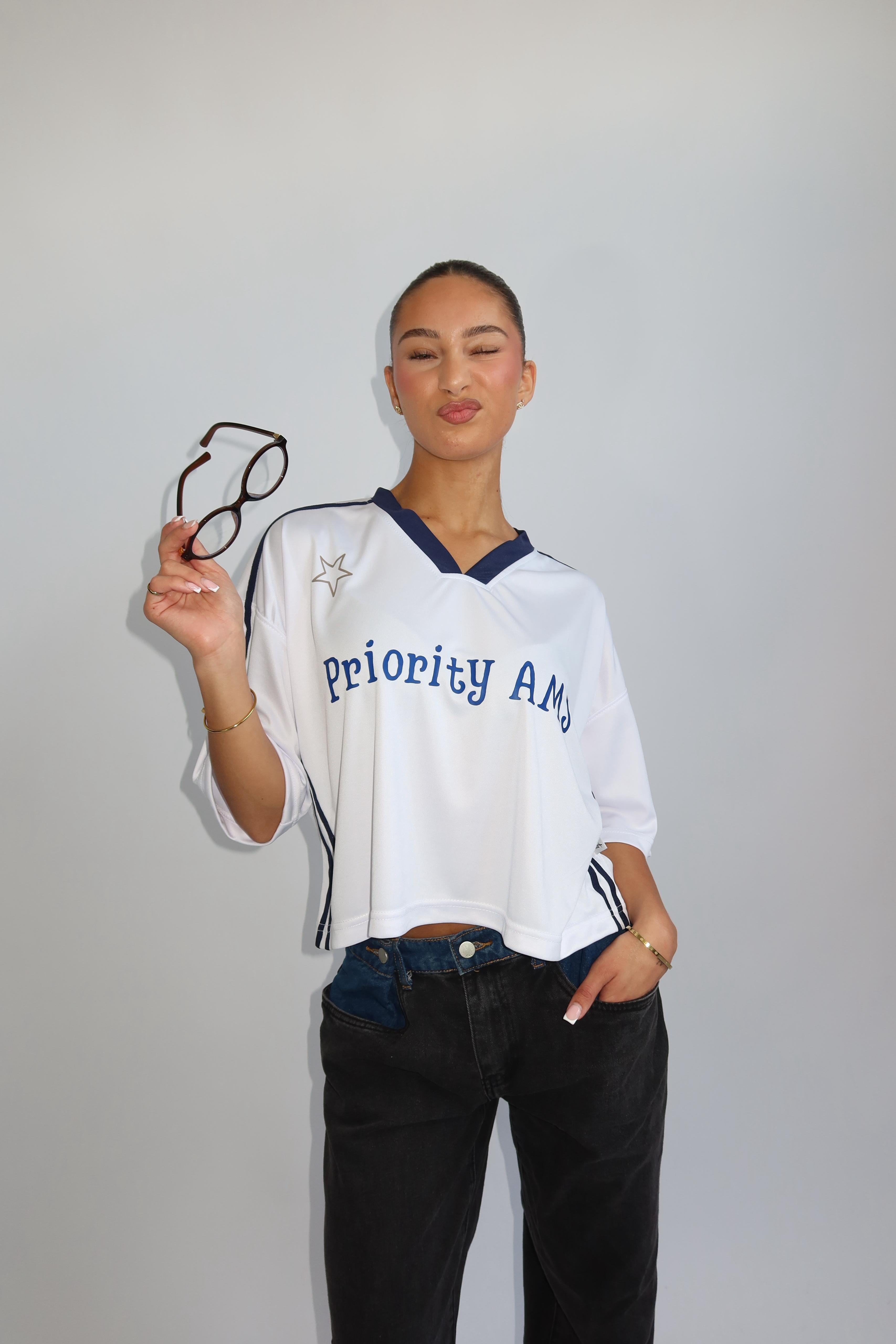 PRIORITY POLO JERSEY NAVY/WHITE