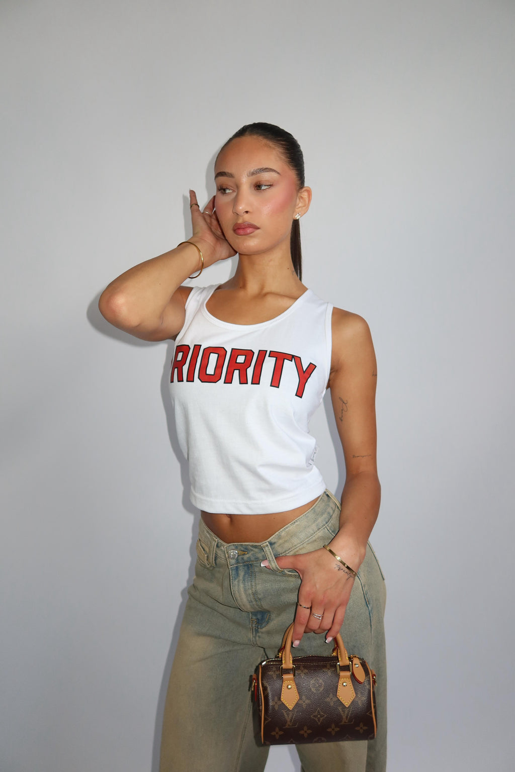 PRIORITY LOOSE TANK WHITE