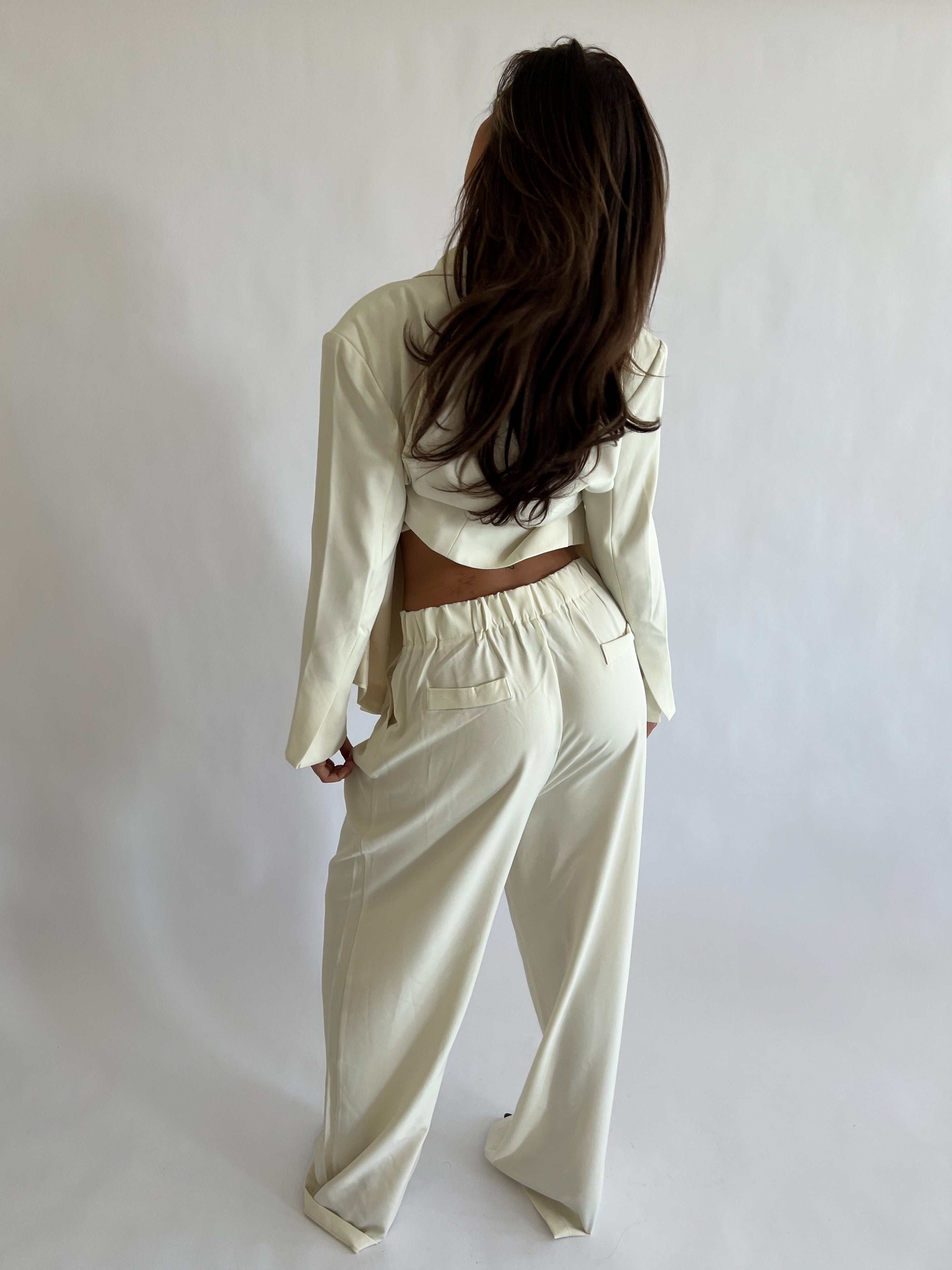 PREMIUM OVERLAP BLAZER OFF WHITE