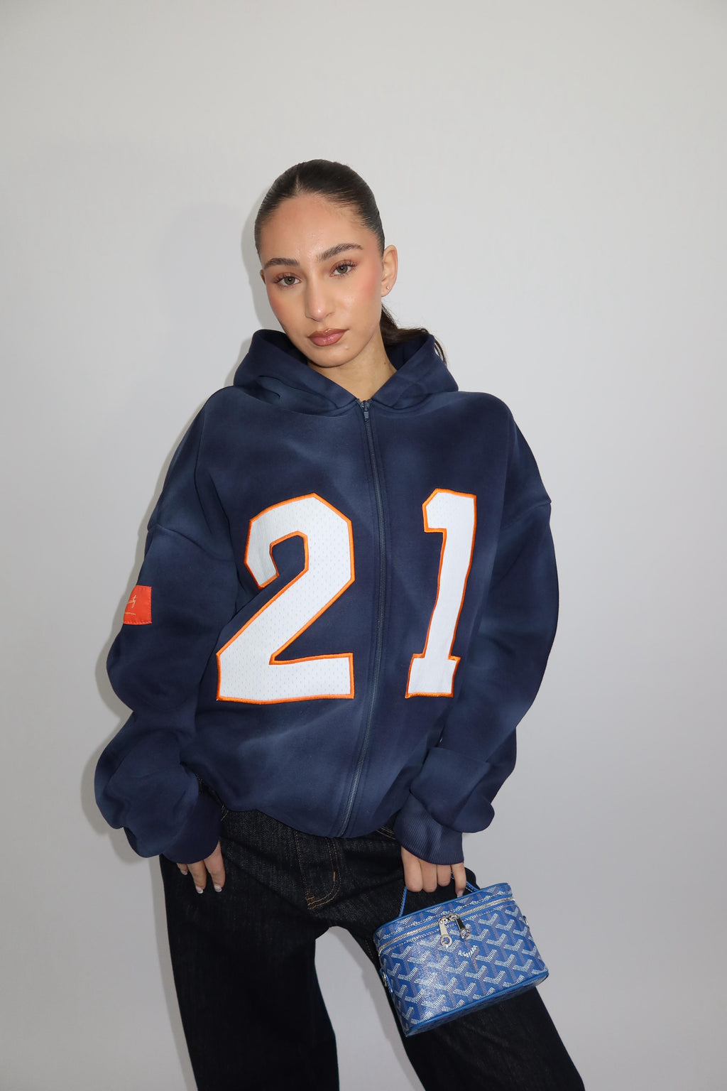 BASEBALL ZIP VEST NAVY/ORANGE