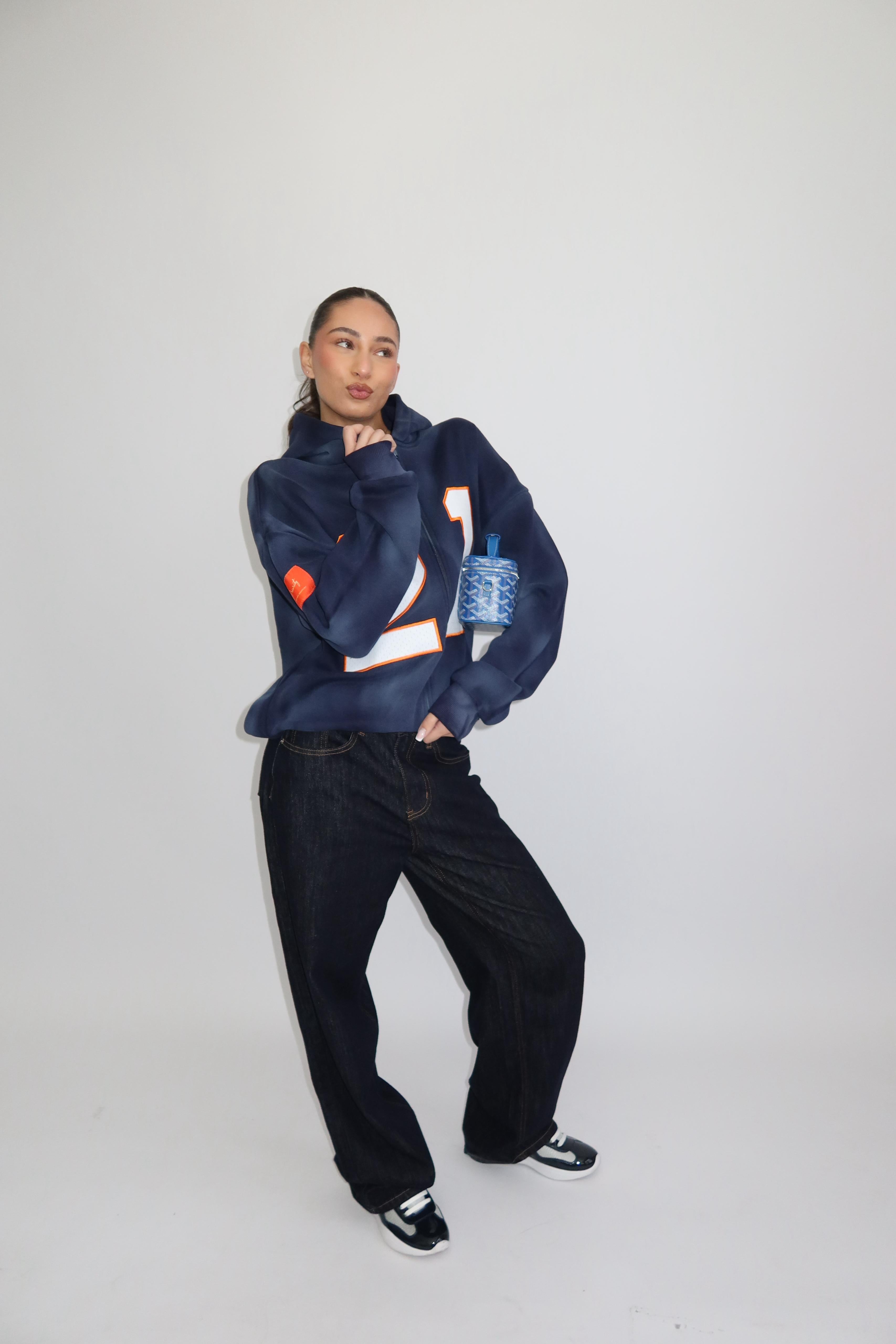 BASEBALL ZIP VEST NAVY/ORANGE