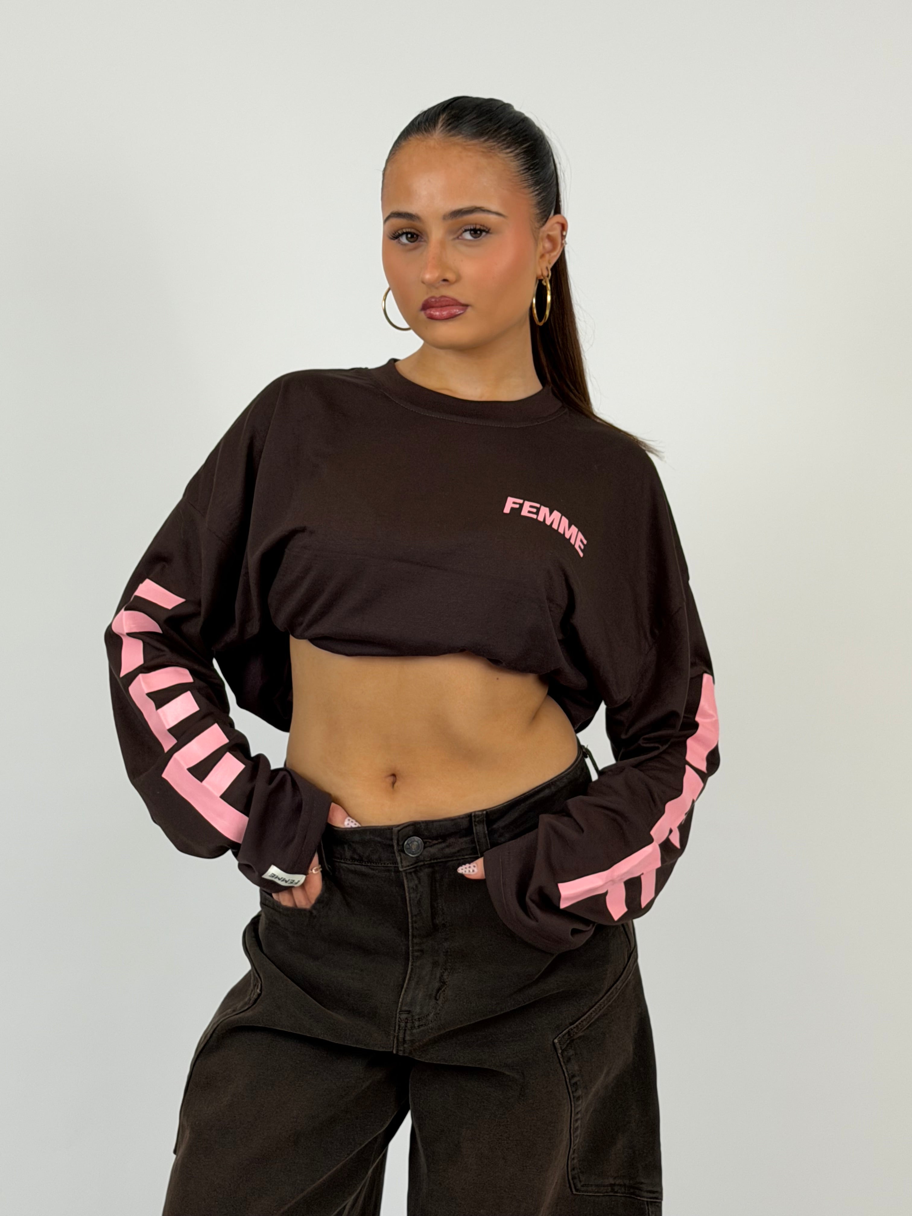 FFF LONGSLEEVE BROWN/PINK