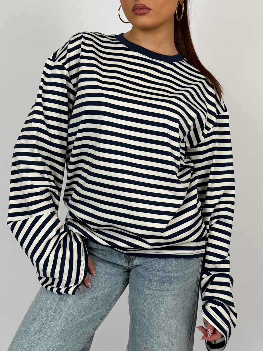 SOLANGE STRIPED LONGSLEEVE NAVY/CREAM
