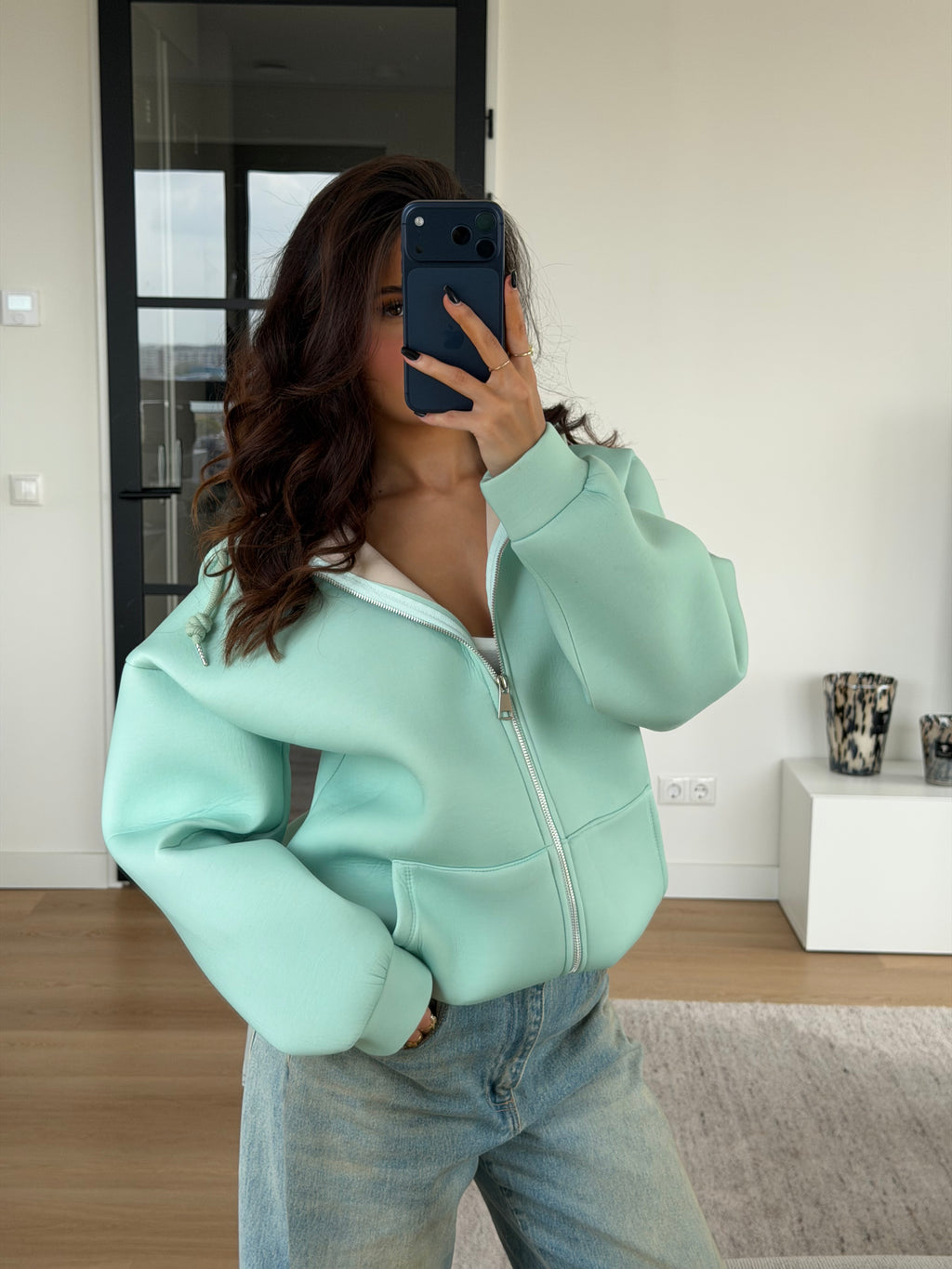 SCUBA ZIP UP BABY MINT