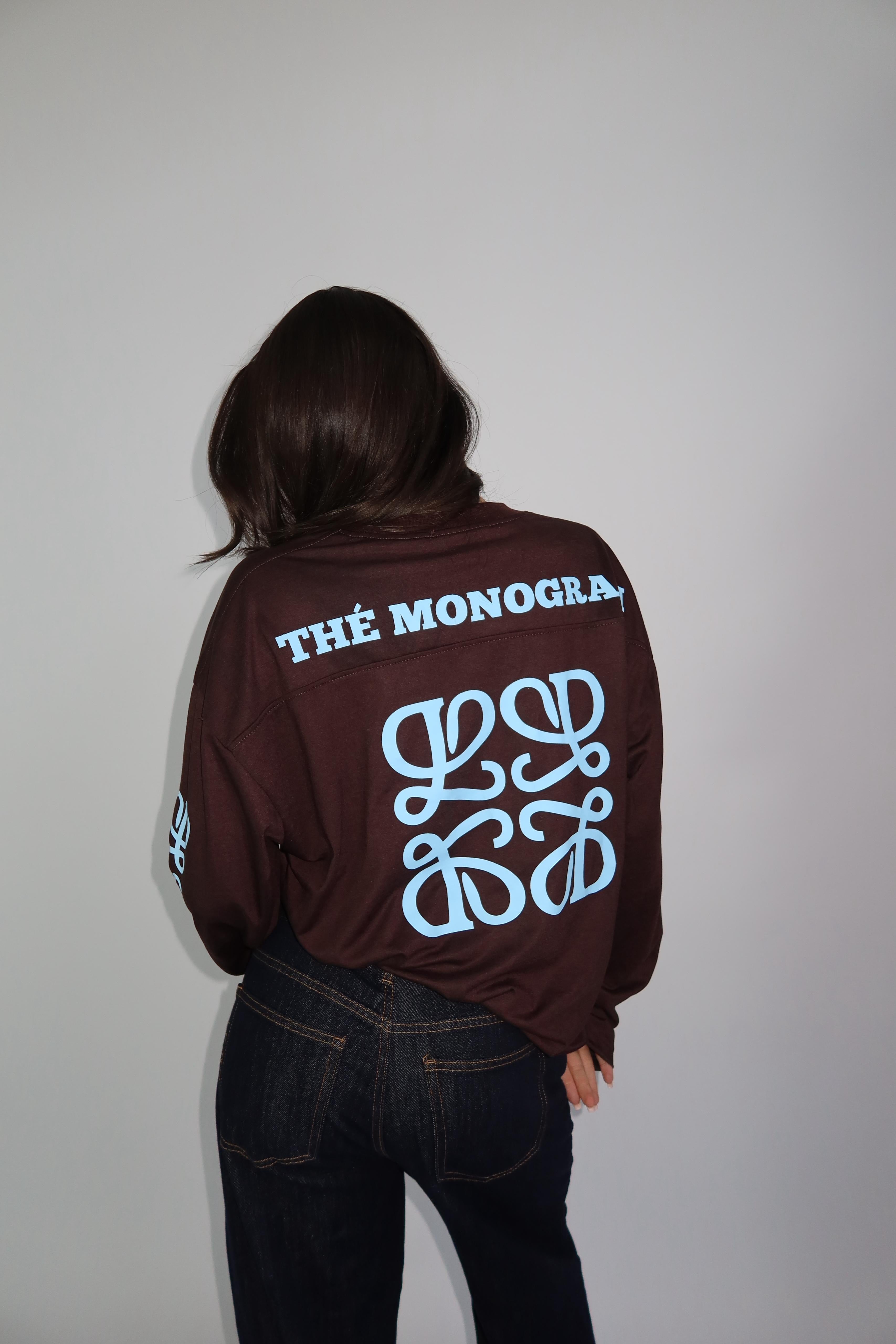 MONOGRAM LONGSLEEVE CHOCO/BLUE